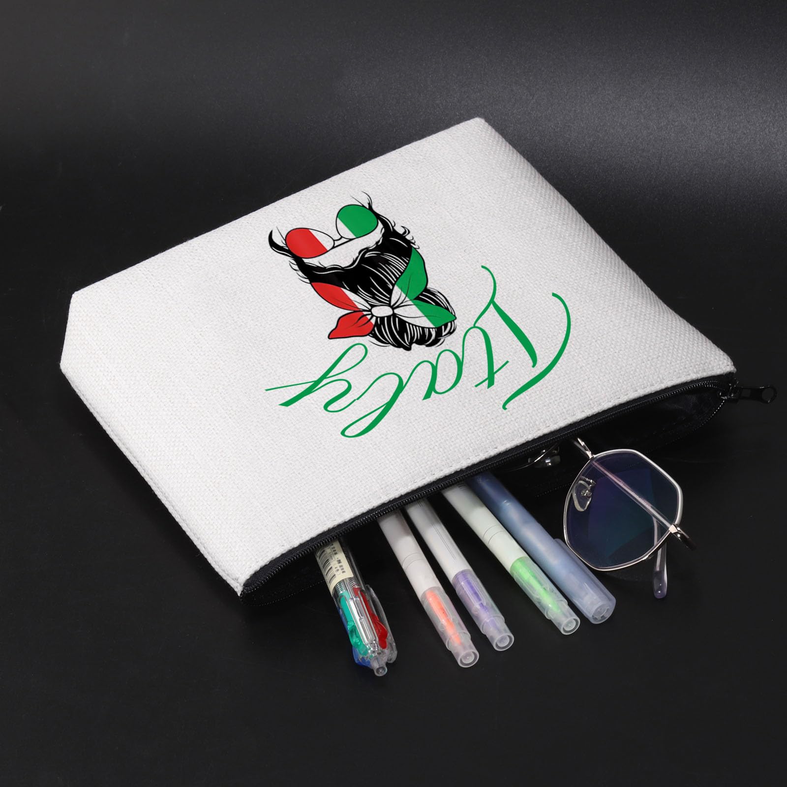 Italian Flag Makeup Bag - Travel Cosmetic Pouch for Women | Waterproof Toiletry Organizer with Zipper | Perfect Gift for Italy Lovers, Ideal for Vacation, Gym & Daily Use