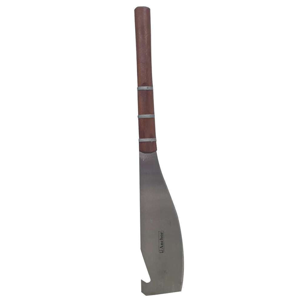 Premium Anchor Hooked Cane Knife with Wooden Handle - Heavy Duty Cutting Tool for Gardening, Farming, and Outdoor Survival