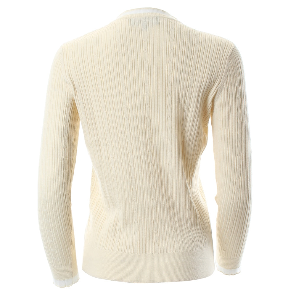 Holly Jumper (Cream) - Women's Knitted Christmas Sweater, Cozy Winter Pullover for Holiday Parties & Family Gatherings