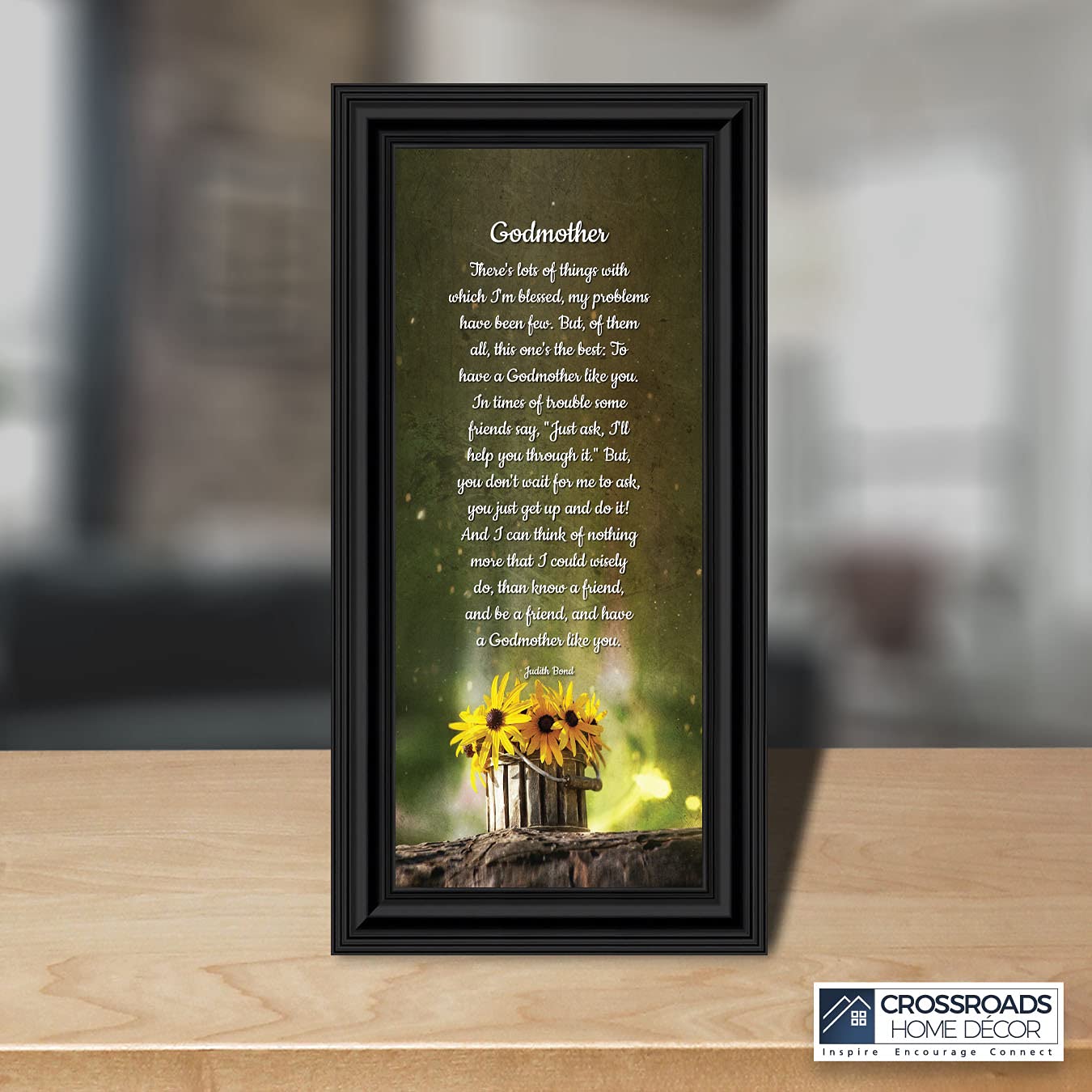 Crossroads Home Décor Godmother Picture Frames - Will You Be My Godmother? (7389B) - Perfect for Baptism, Christening & Godparent Gifts