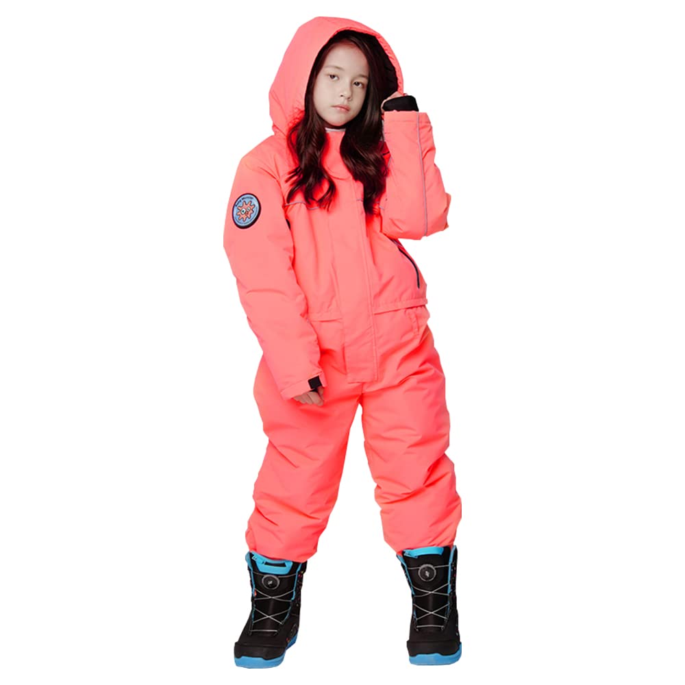 SNOWVERB Kids' One Piece Ski Snowsuit - Warm, Waterproof, Windproof Snowboard Jumpsuit for Boys & Girls - Insulated Winter Snow Wear for Toddlers & Children - Perfect for Skiing, Snowboarding & Outdoor Winter Play