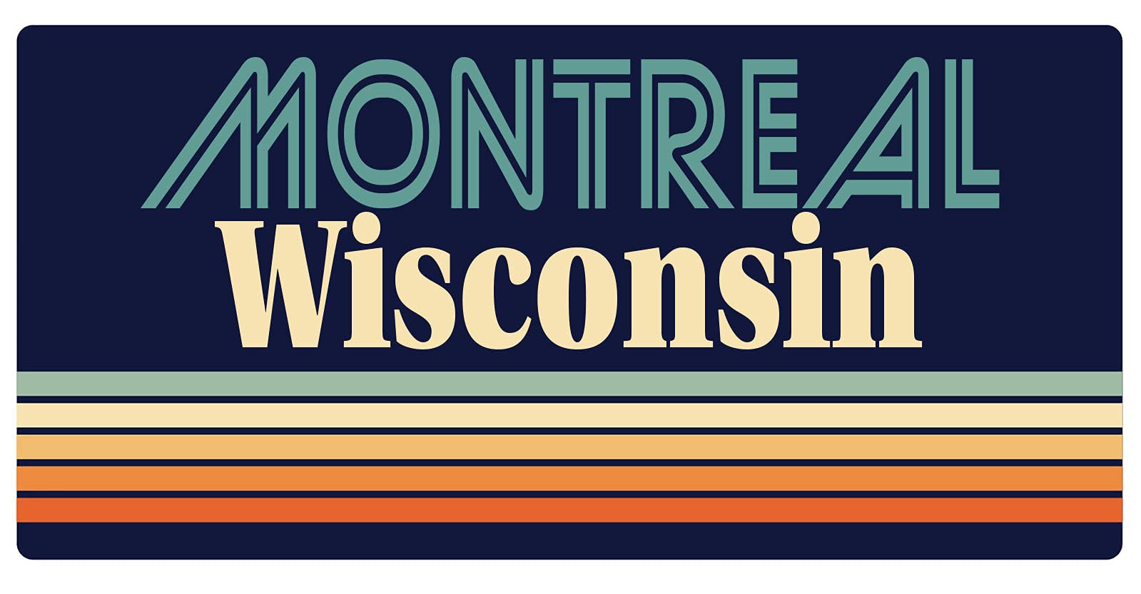 Vintage Montreal Wisconsin 5 x 2.5-Inch Retro Fridge Magnet - Perfect for Kitchen Decor, Office Whiteboards & Travel Souvenirs
