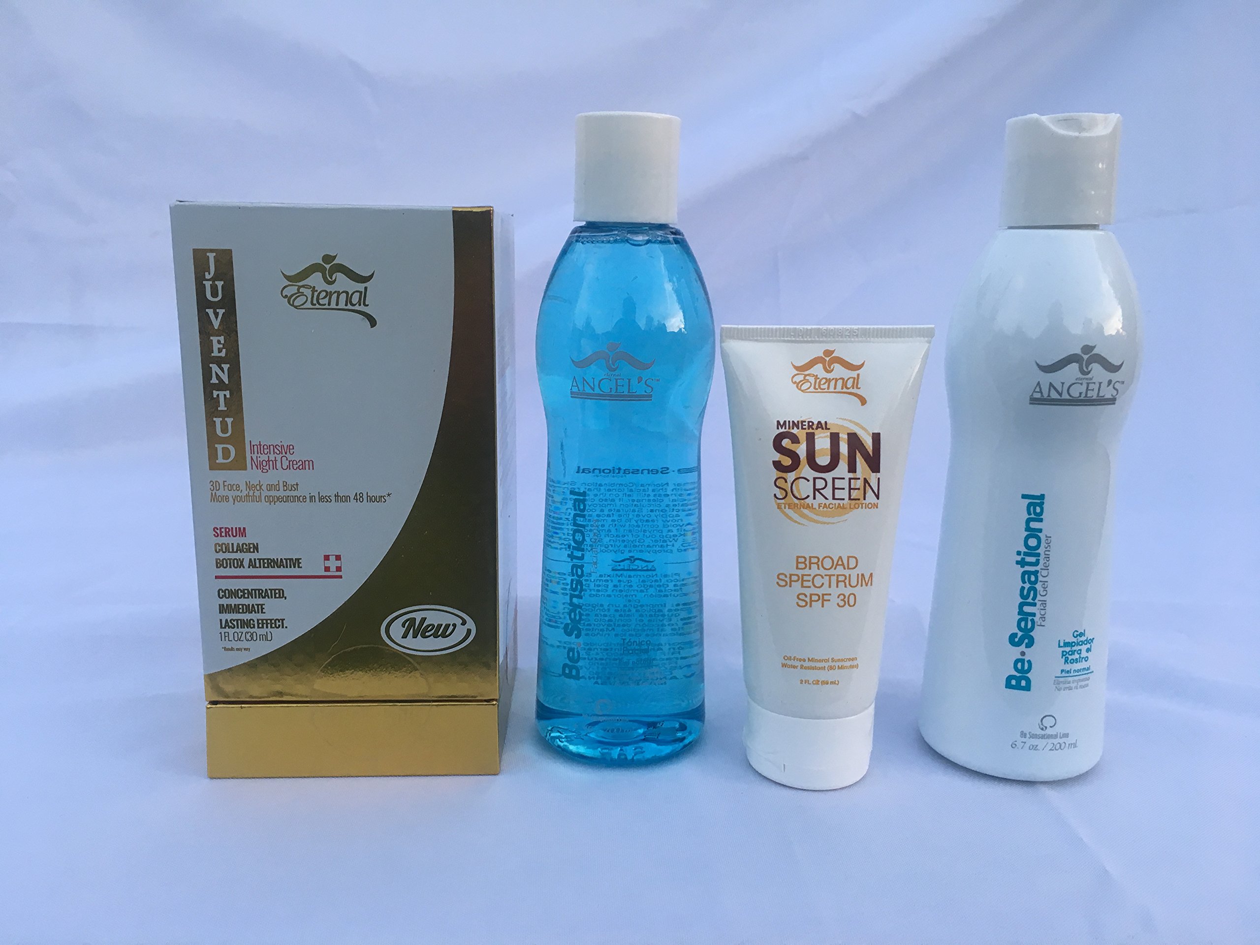 JUVENTUD Anti-Aging Treatment & Facial Protection Bundle Set - Reduce Wrinkles & Boost Collagen for Youthful Skin | Perfect for Daily Skincare Routine & Nighttime Regimen