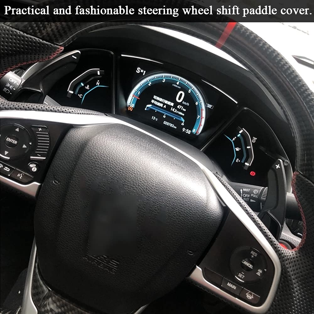 Rifoda Aluminum Alloy Steering Wheel Shifter Paddles Extension for Honda Civic 2016-2021 & Accord 2013-2020 | Blue Interior Decoration Accessories (2PCS) | Enhance Driving Experience & Sporty Look