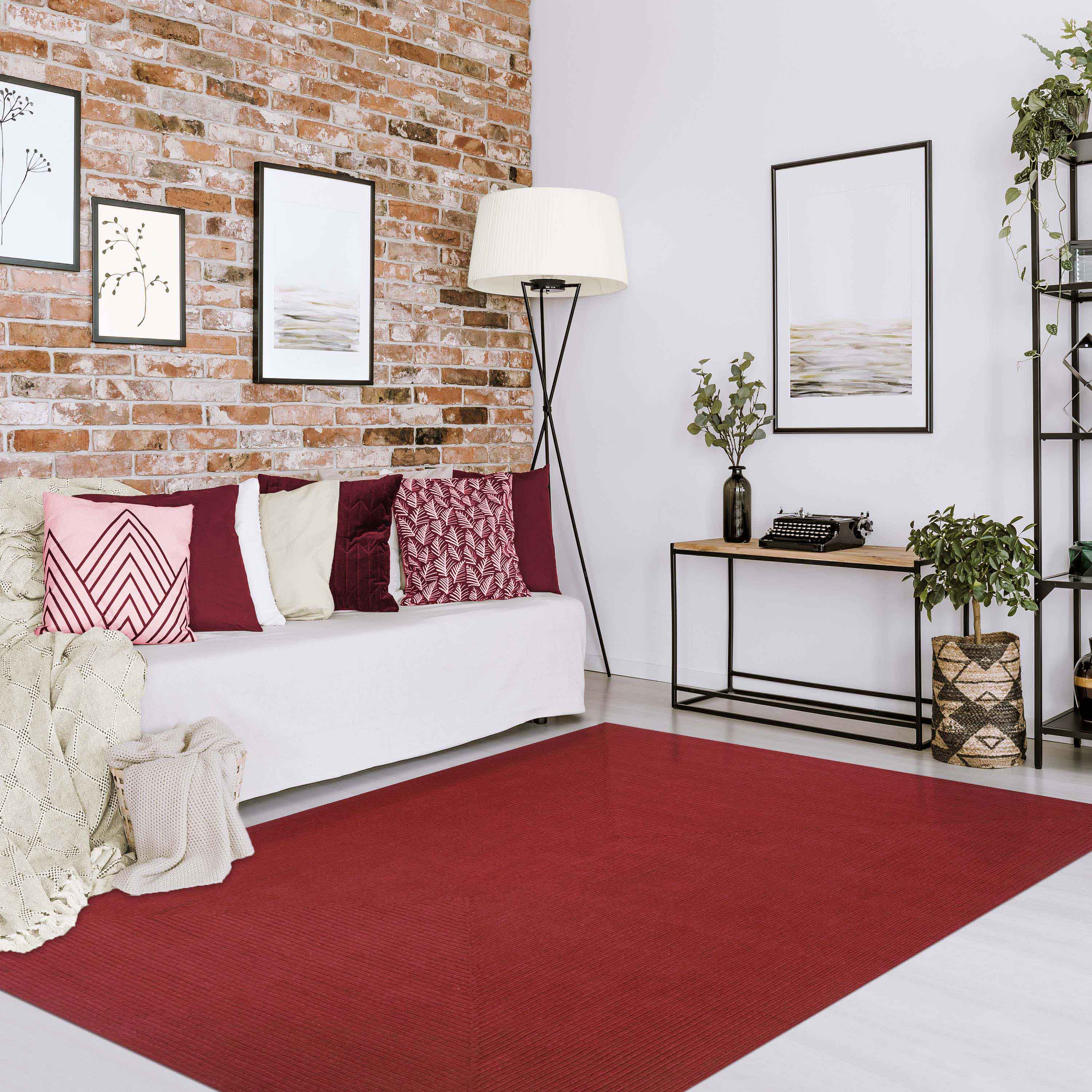 Bohemian Rectangle Braided Area Rug - Non-Slip Indoor Outdoor Rug for Living Room, Bedroom, Patio - Soft Woven Jute Natural Fiber Floor Mat for Home Decor