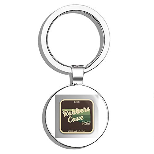 Robbers Cave State Park Oklahoma Souvenir - Double Sided Stainless Steel Keychain for Camping, Hiking & Travel | Car Key Finder with Key Ring Holder | Perfect Gift for Outdoor Enthusiasts & Nature Lovers