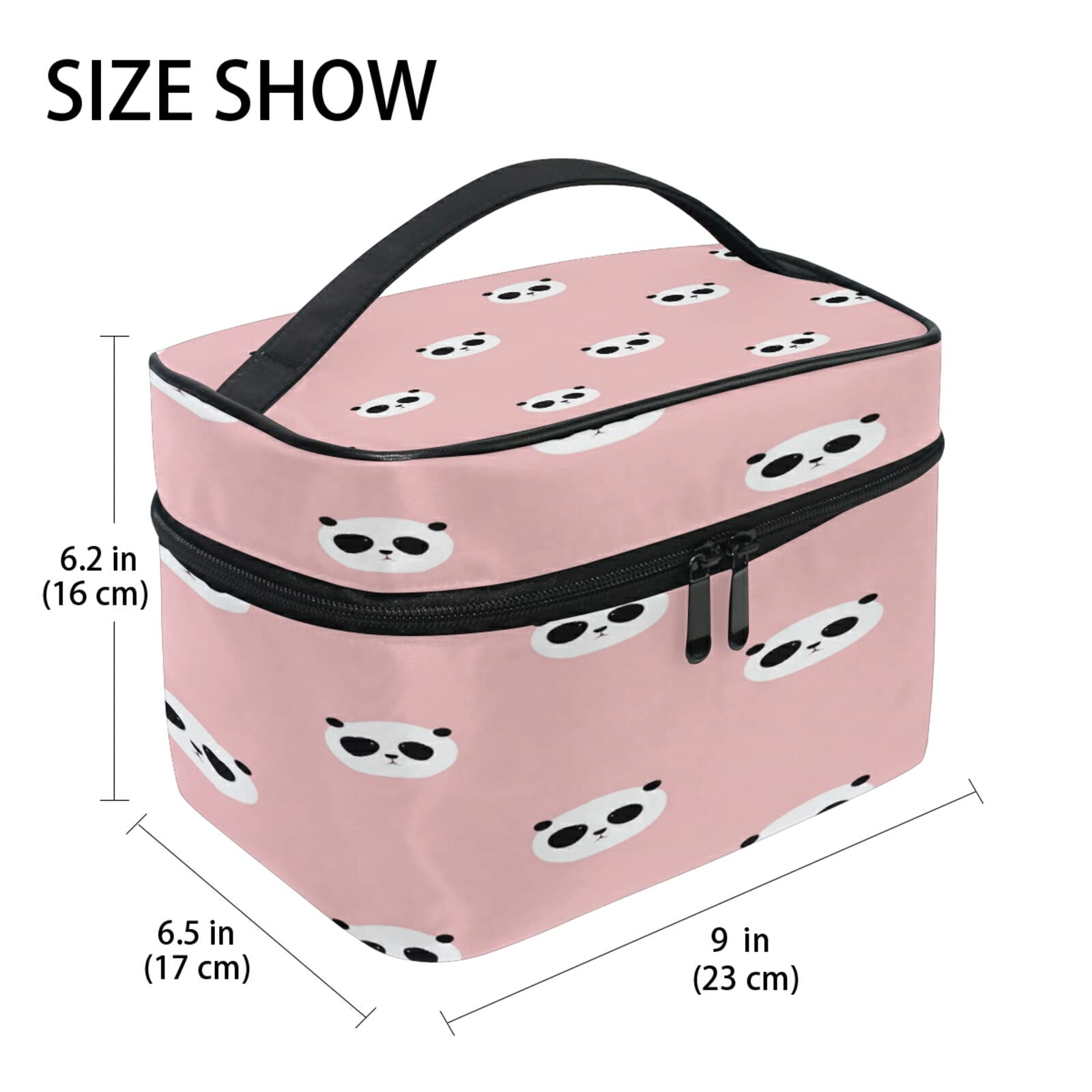 Cute Panda Head Cosmetic Bag Organizer - Travel Makeup Storage Pouch with Handle for Women & Girls | Perfect for Travel, Gym, and Daily Use
