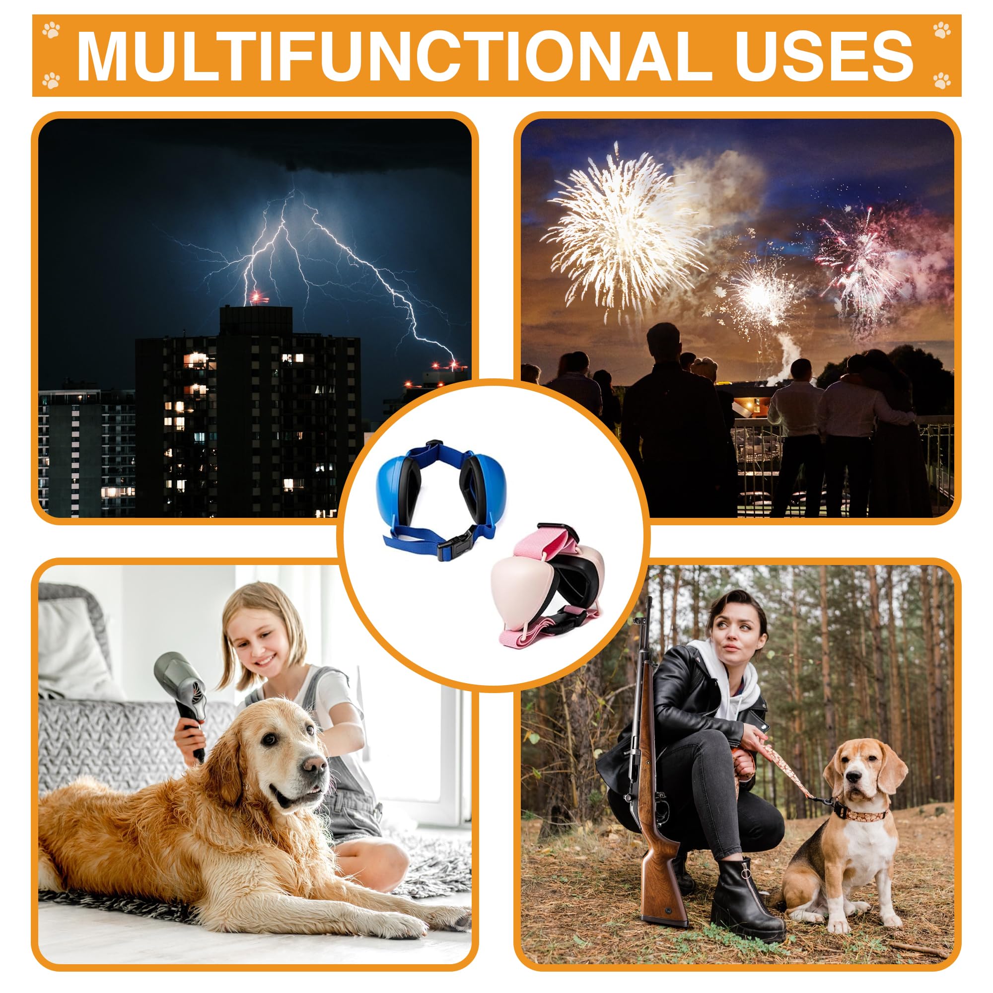 Noise Cancelling Headphones for Dogs - Ear Muffs for Noise Protection, Anxiety Relief During Fireworks & Thunderstorms (Perfect for Travel, Grooming & Vet Visits)