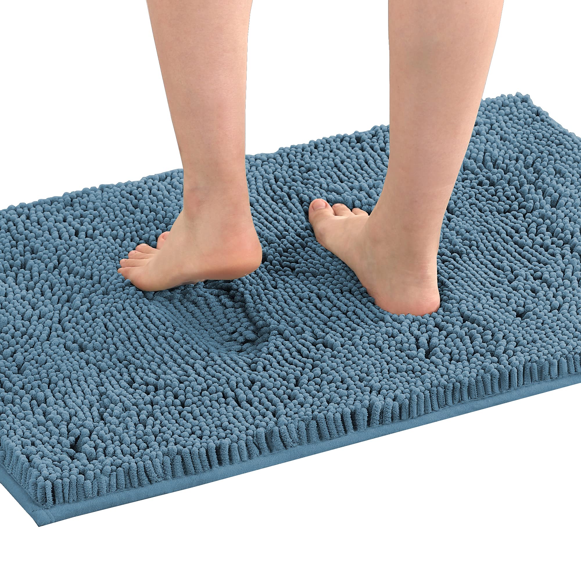 Luxury Chenille Bath Mat - Super Soft, Absorbent & Non-Slip Bathroom Rug - Quick Dry & Washable Microfiber Shaggy Bath Mat (20