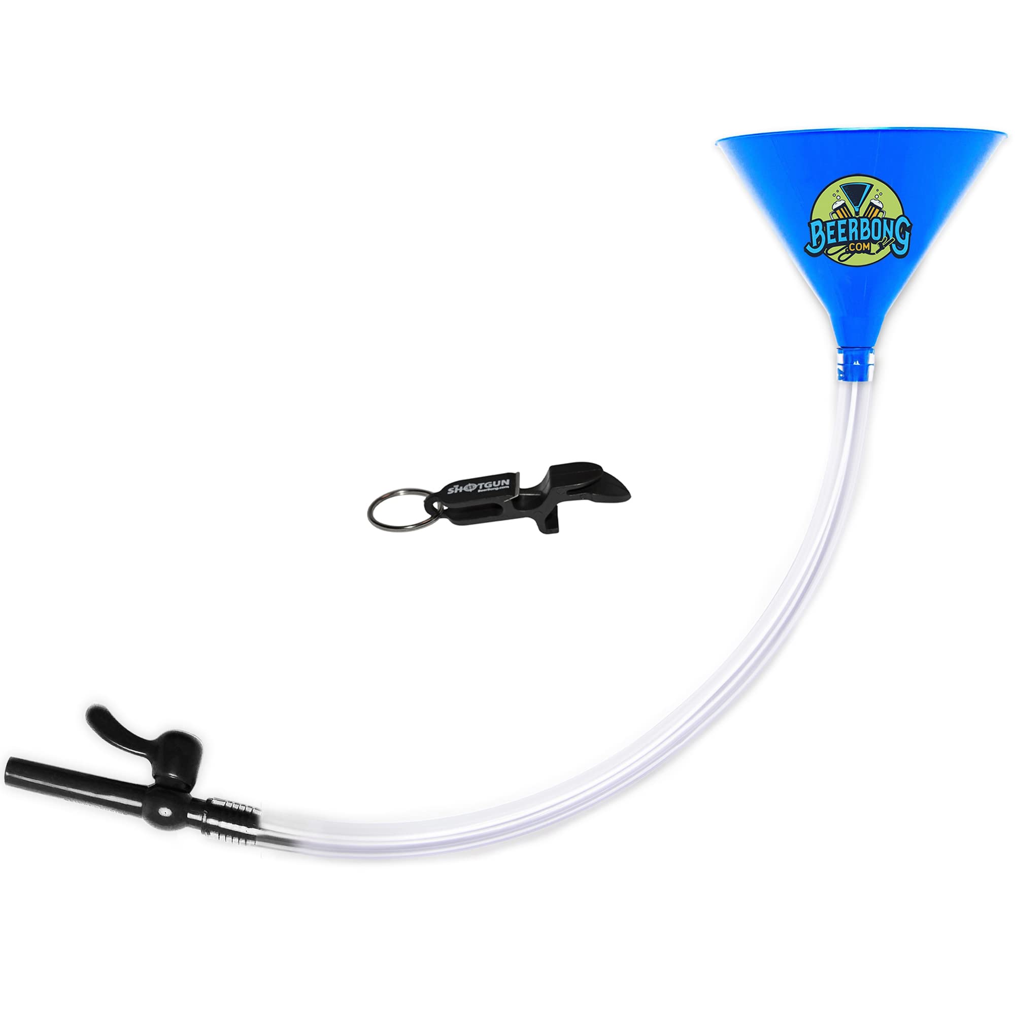 Premium 40oz Beer Bong Funnel with Valve - Extra Long 3ft (36 inch) Kink-Free Tubing & Shotgun Keychain - USA Made 100% Recycled Material - Perfect for Beer Pong, College Parties, Tailgating & Spring Break Drinking Games