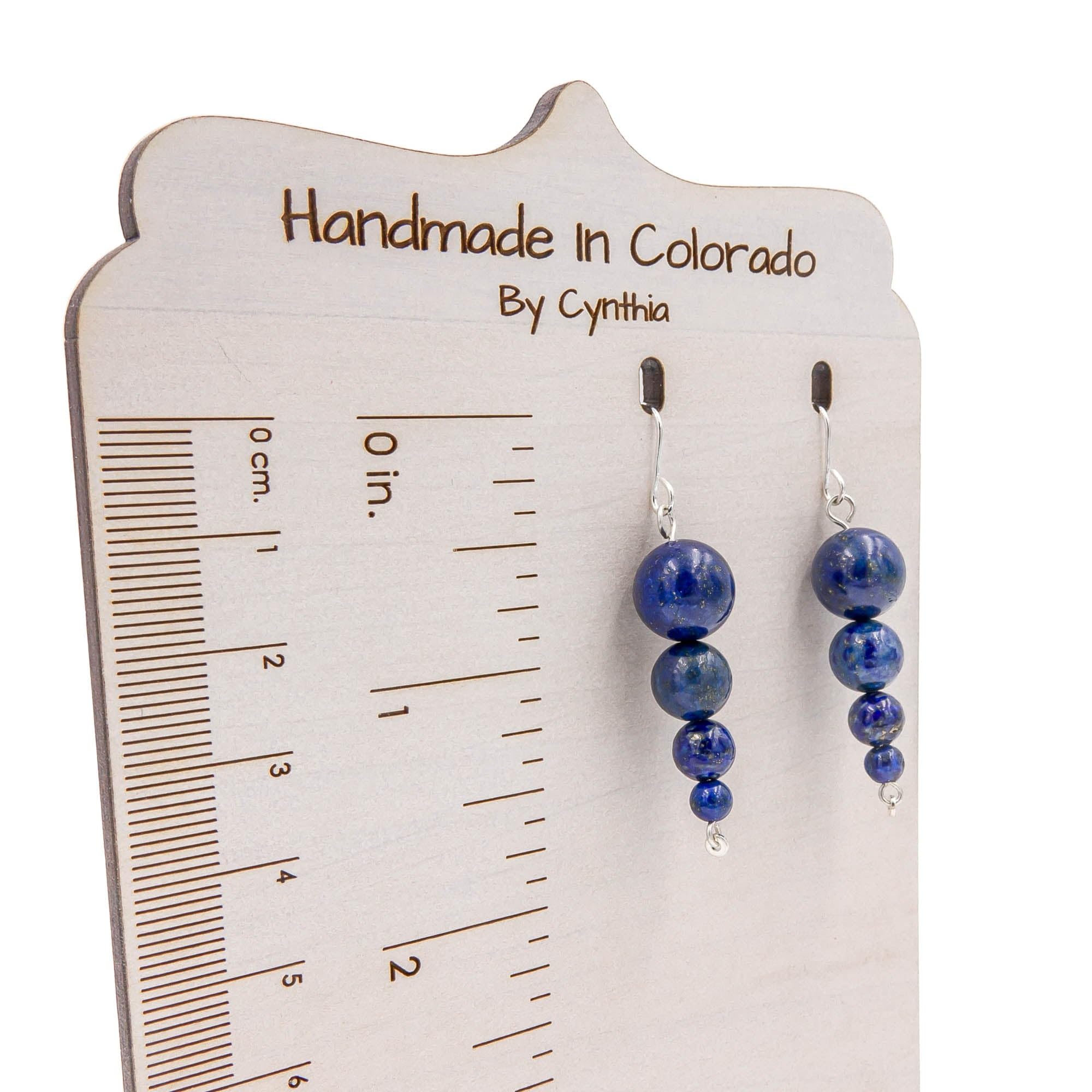 Lapis Lazuli Sterling Silver Pendulum Earrings - Handmade December Birthstone Jewelry - Natural Blue Stone Dangle Earrings for Women - Elegant Bridal & Wedding Jewelry - Perfect Gift for Bridesmaids & Bridal Showers - Ideal for Weddings, Parties & Special Occasions