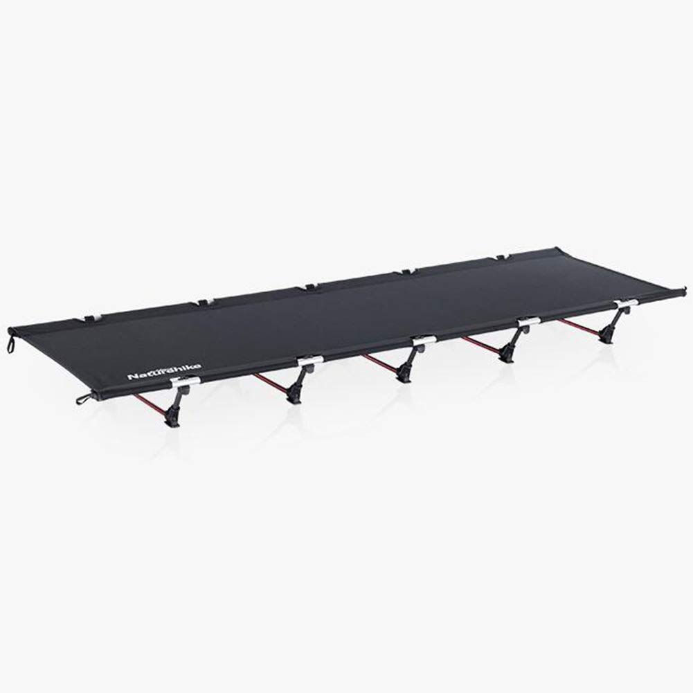 LSYOA Portable Folding Camping Cot - Lightweight Compact Outdoor Bed for Camping, Hiking, Picnics & Fishing - Supports 330lbs (150kg) - Black - Perfect for Backpacking, Beach Trips & Emergency Guest Bedding