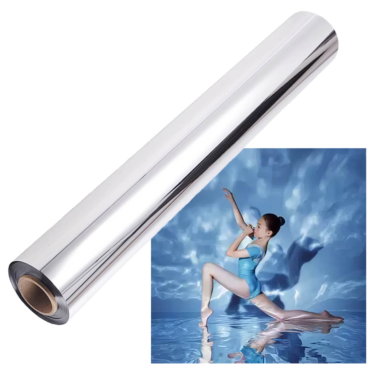 1.5x10m PET Mylar Film Foil Roll - Special Effects Background for Photography, Videography & DIY Projects - Durable Reflective Material for Studio, Events and Creative Decor