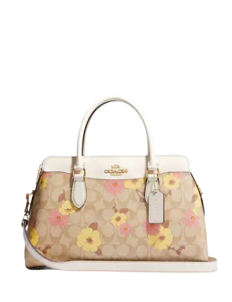 Coach Darcie Carryall Handbag - Signature Canvas Floral Print Tote Bag for Women | Perfect for Work, Travel & Everyday Use