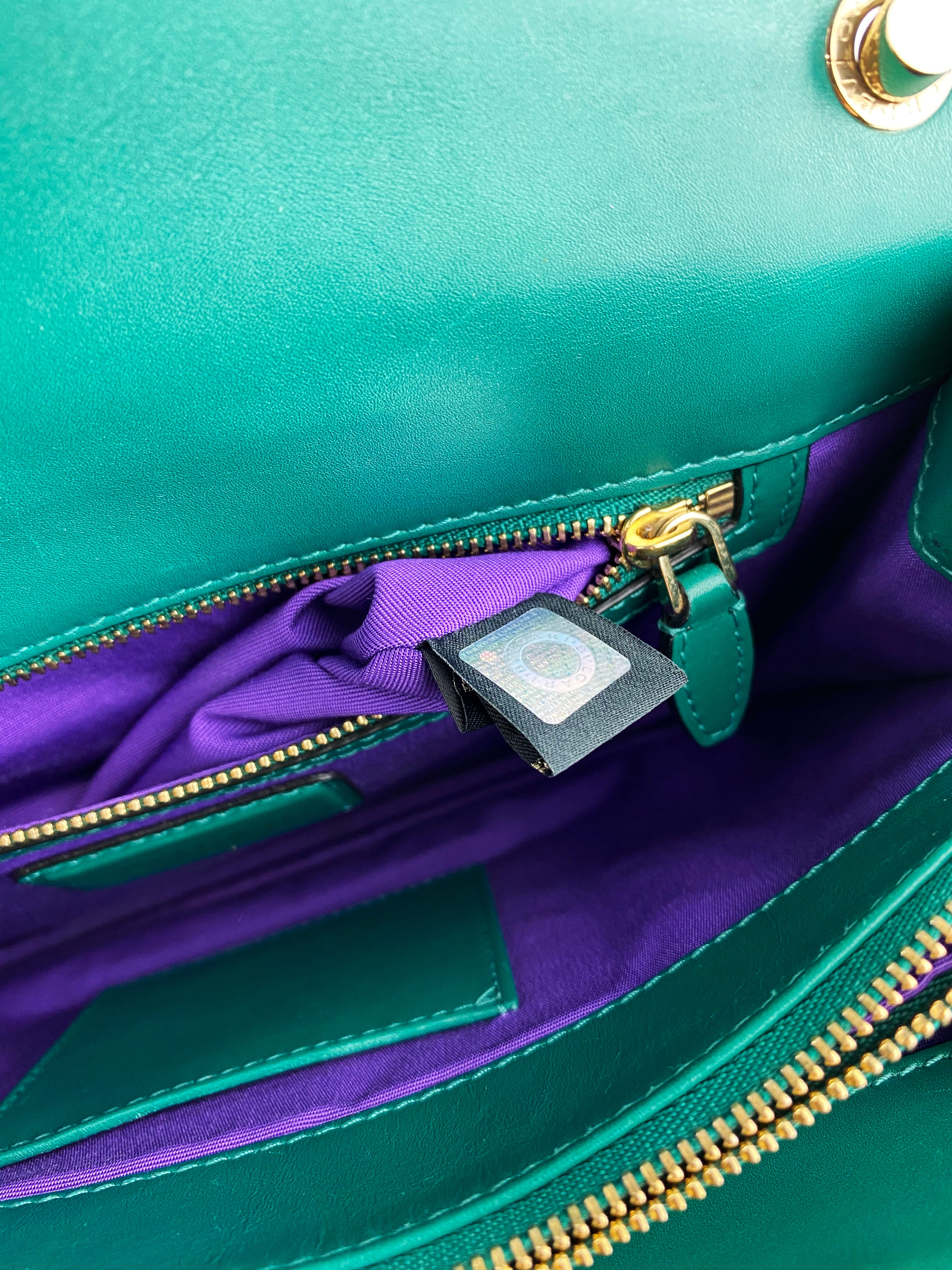 Bvlgari Serpenti Forever Green Leather Shoulder Bag - Luxury Designer Handbag for Women, Perfect for Parties, Weddings & Evening Events