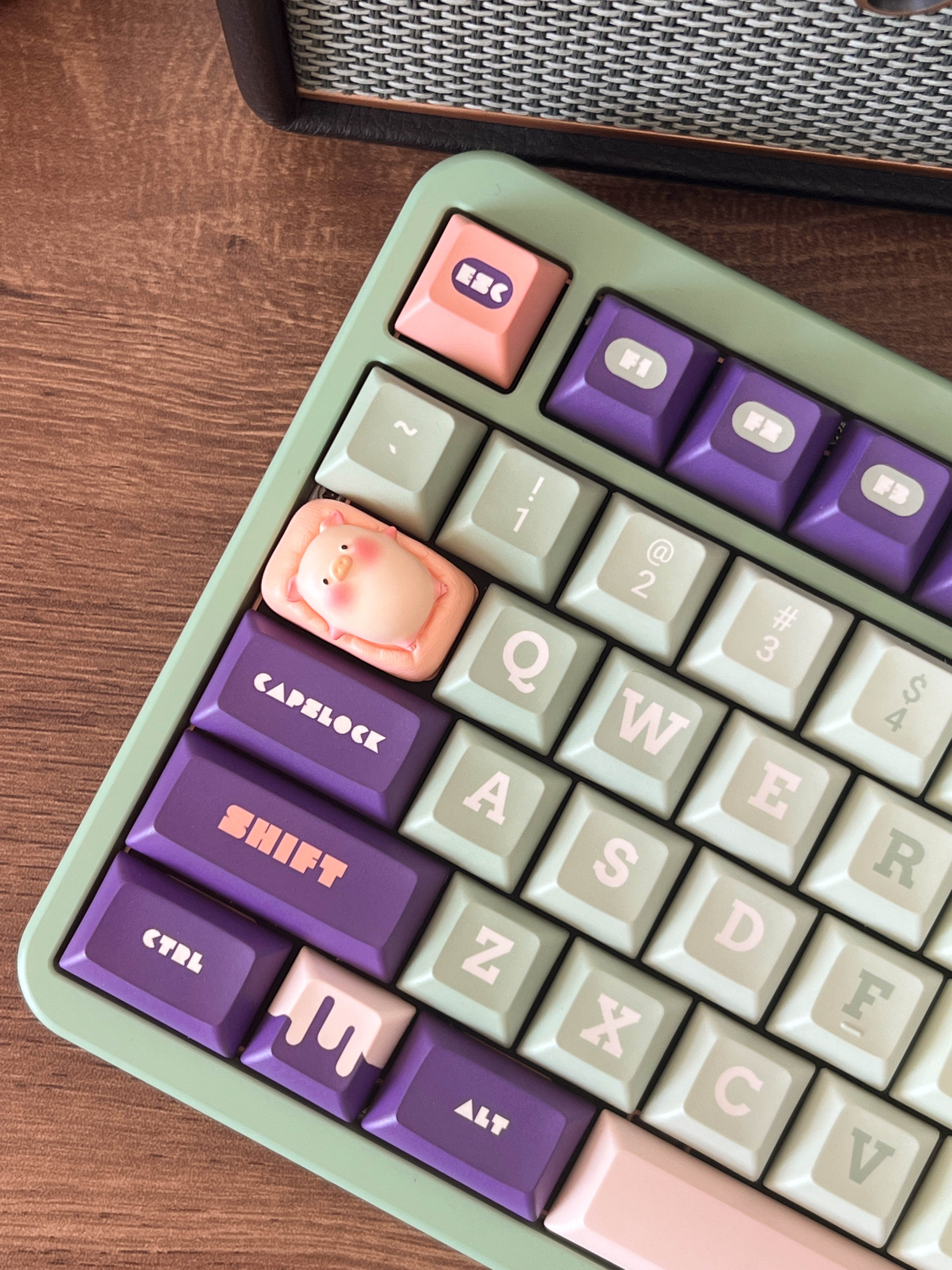 Cute Handmade Resin Pig Keycap for Mechanical Keyboards - Lying Flat Pig Personality Keycap - Perfect for Gaming, Typing & Custom Keyboard Enthusiasts
