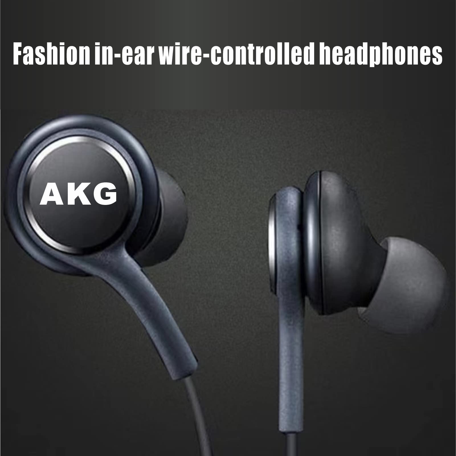 2024 AKG Designed In-Ear Stereo Headphones with Microphone & Volume Control - Compatible with Samsung Galaxy S24/S23/S22/S21/S20 Ultra & Note 10+ - Type-C Connector (Black) - Perfect for Gaming, Music & Hands-Free Calls