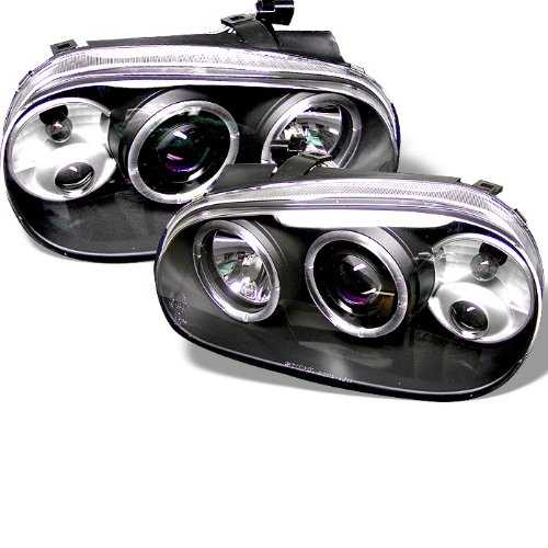 Volkswagen Golf 99-05 LED Halo Headlights - Black/Clear Lens - High Performance Lighting for Night Driving & Custom Car Upgrades