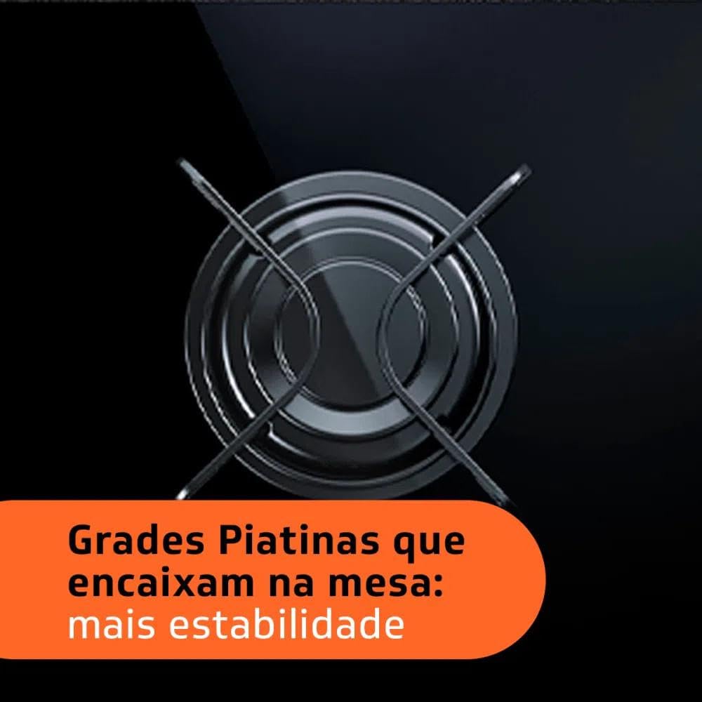 Brastemp 5-Burner Cooktop with Platinum Grates & Automatic Ignition - BDD75AE BIVOLT - Perfect for Modern Kitchens & Home Cooking