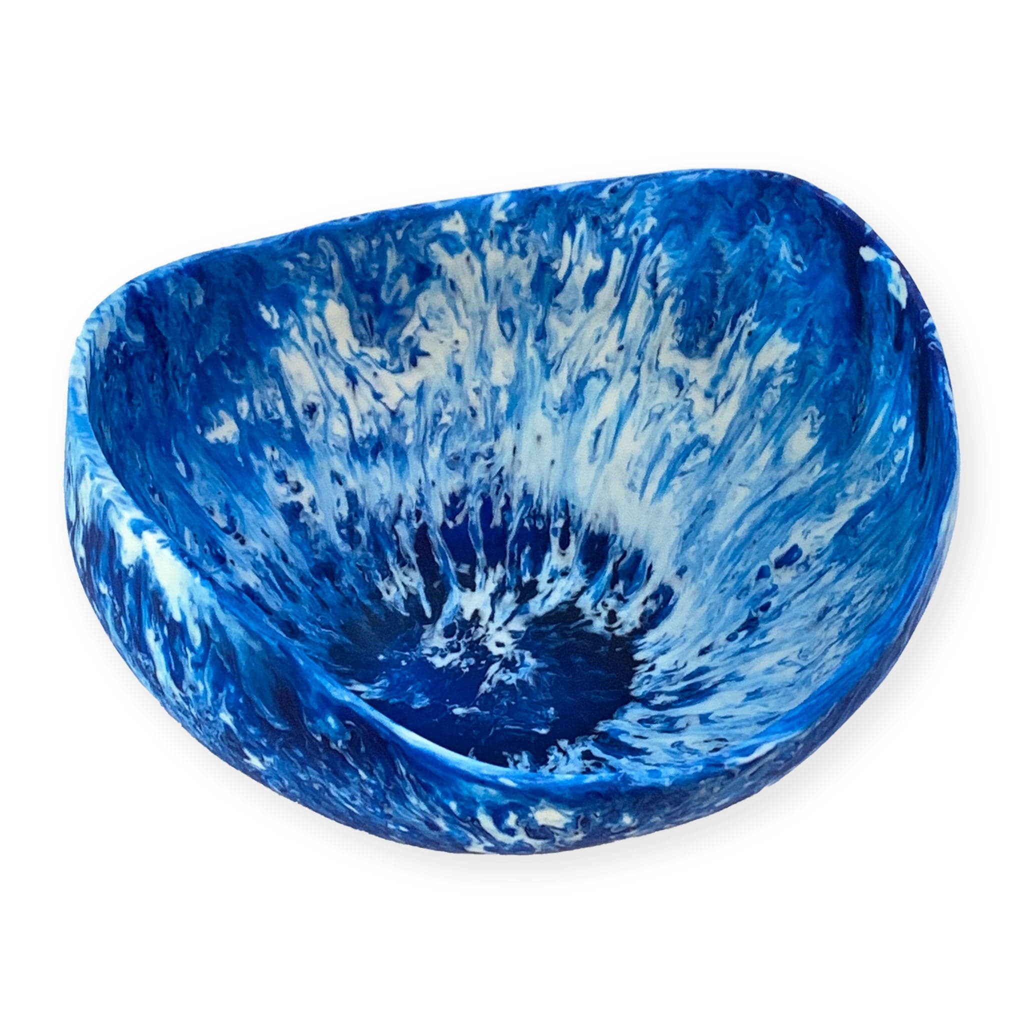 Handmade Sculptural Resin Swirl Bowl - Modern Iceberg Design Home Decor for Coffee Table, Shelf Display & Gift Giving