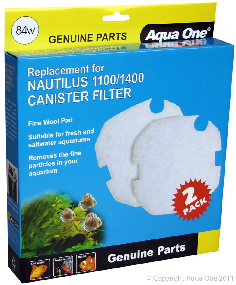 Aqua One Wool Pad Nautilus 1100/1400 (84W) - Premium Aquarium Filter Media for Crystal Clear Water - Perfect for Freshwater & Saltwater Fish Tanks