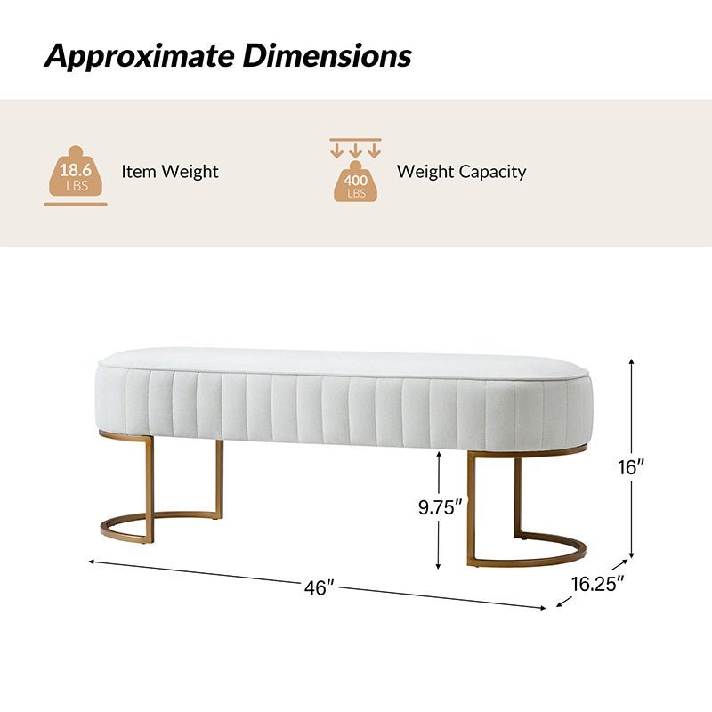 Damian Entryway Bench with Storage & Sturdy Metal Base - Modern Hallway Shoe Bench for Entryway, Living Room & Bedroom - Perfect for Organizing Shoes, Hats & Bags