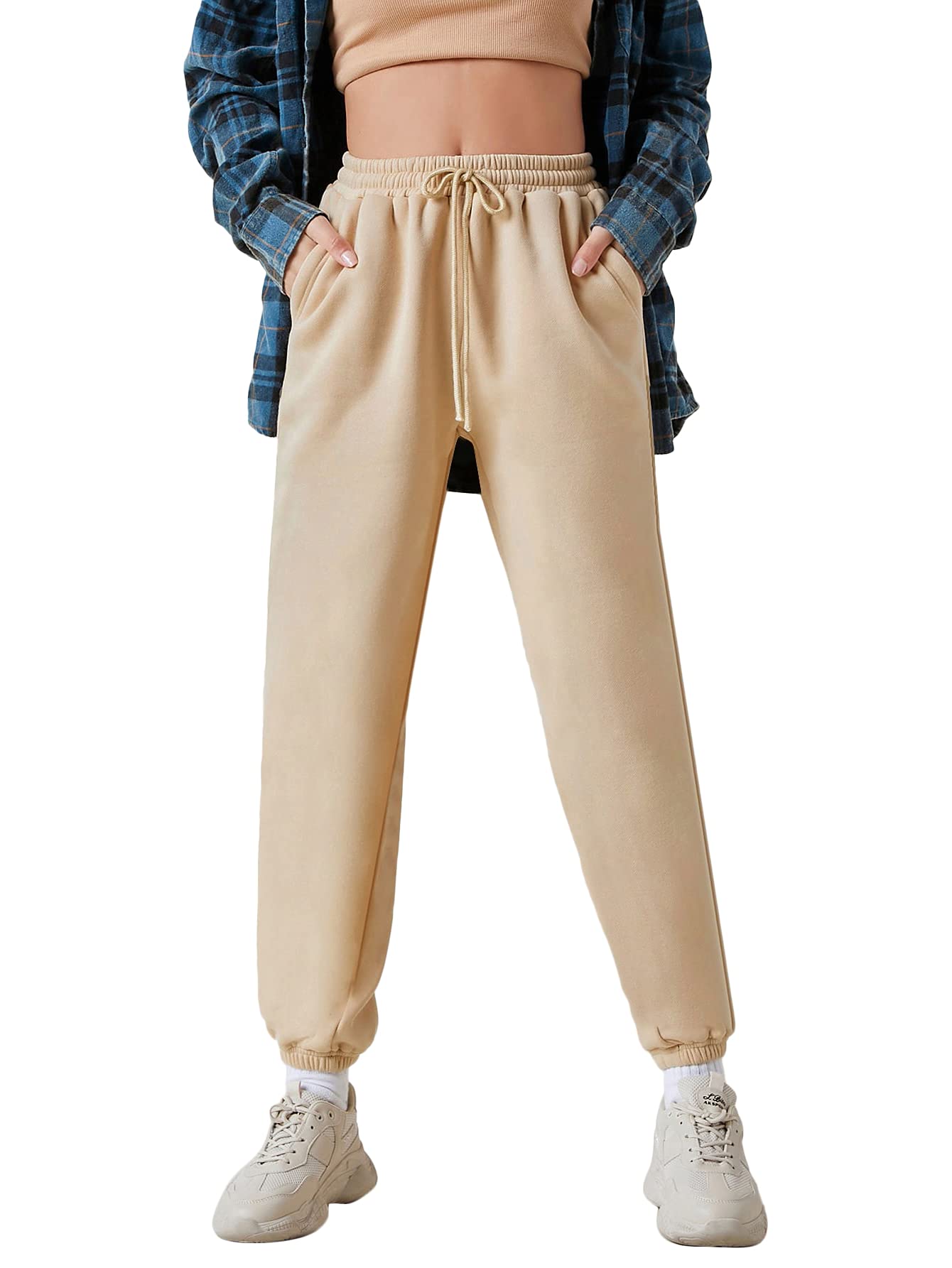 Stylish Women's Drawstring Waist Sweatpants - Comfortable Casual Jogger Pants with Pockets for Lounge, Workout & Everyday Wear