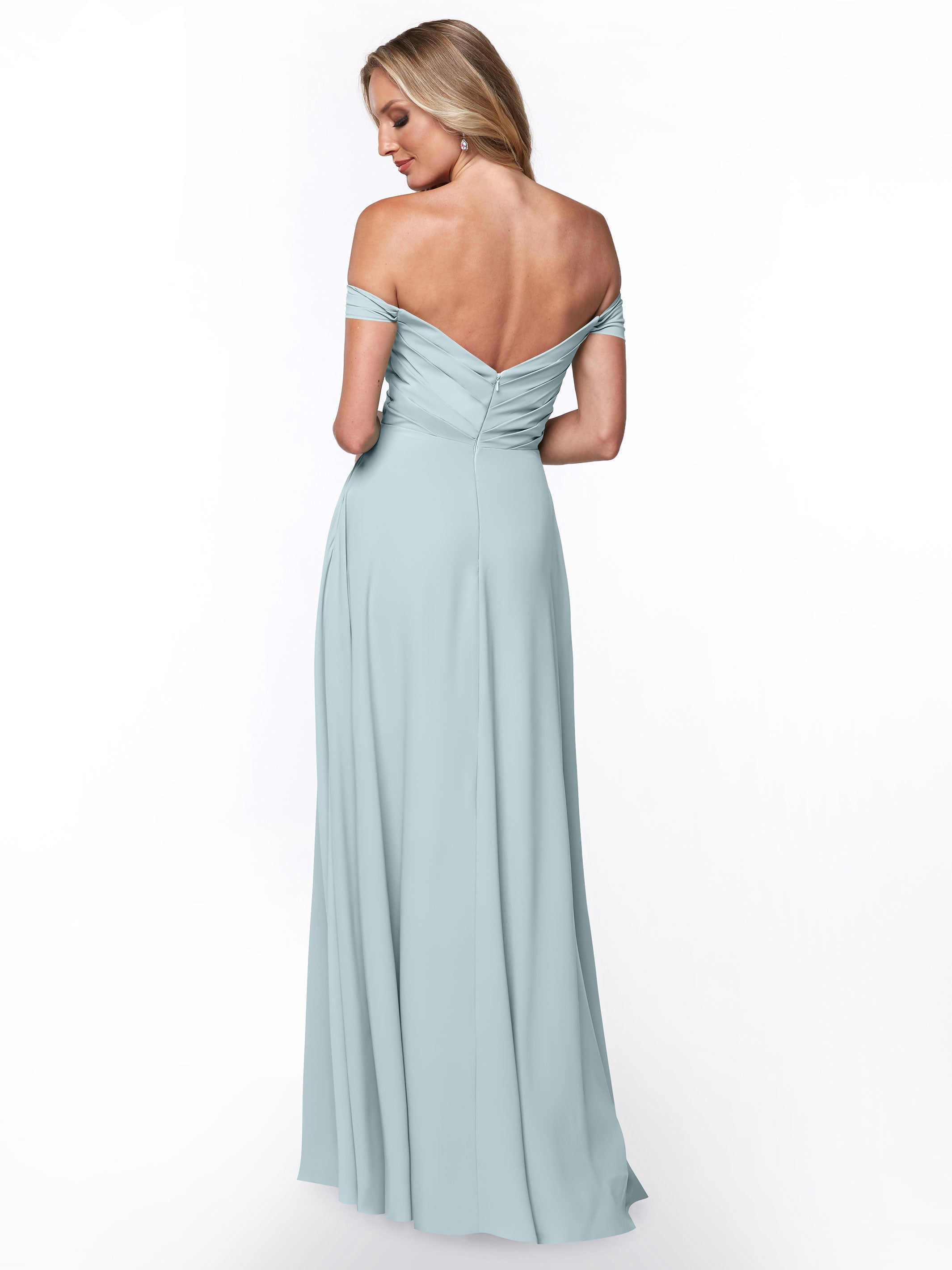 Elegant 83018 Stretch Chiffon Bridesmaid Dress with Pleated Sweetheart Neckline - Perfect for Weddings, Formal Events & Special Occasions