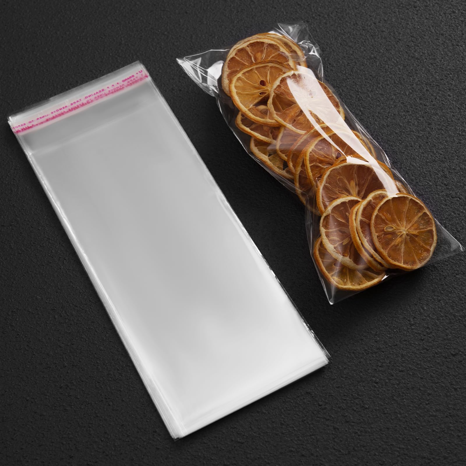 200 Pack 4x9 Inch Clear Resealable Cellophane Bags - Self Adhesive Cookie Candy Jewelry Packaging Bags for Gifts, Samples, Cookies, Treats - Perfect for Bakery, Party Favors, Retail Display & Small Business Packaging