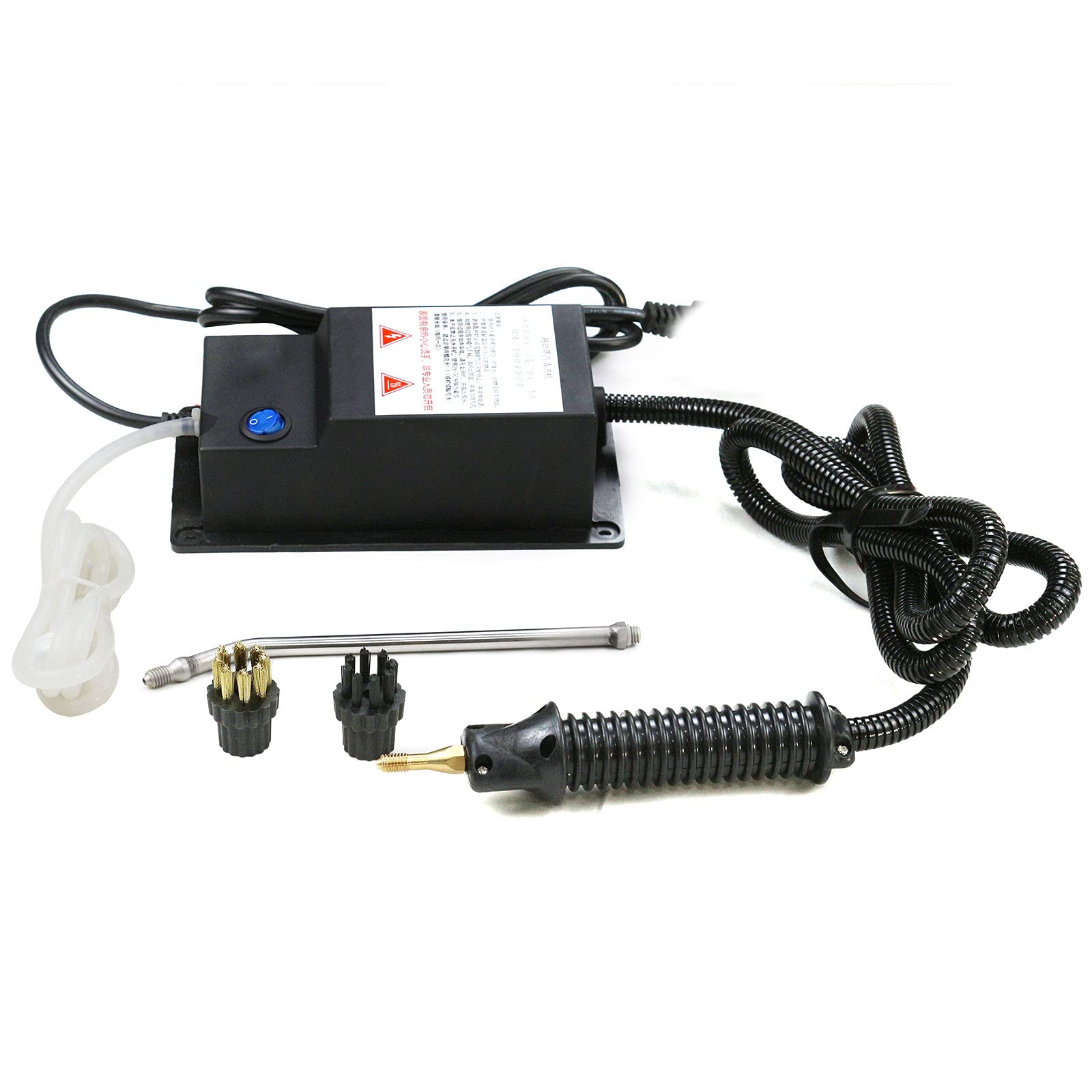 1700W High Pressure Steam Cleaner - Handheld Portable High Temp Steam Cleaning Machine for Kitchen, Toilet, Car Seat - Fast Deep Cleaning for Grills, Tiles, Upholstery & More (Black, 110V)