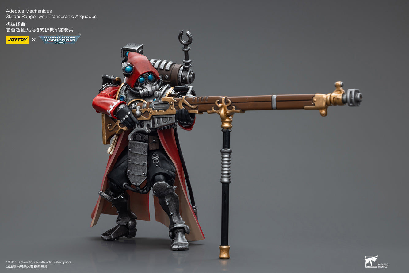 1/18 JOYTOY Warhammer 40K Adeptus Mechanicus Skitarii Ranger Action Figure with Transuranic Arquebus - Collectible Miniature for Tabletop Gaming, Display & Warhammer 40K Fans