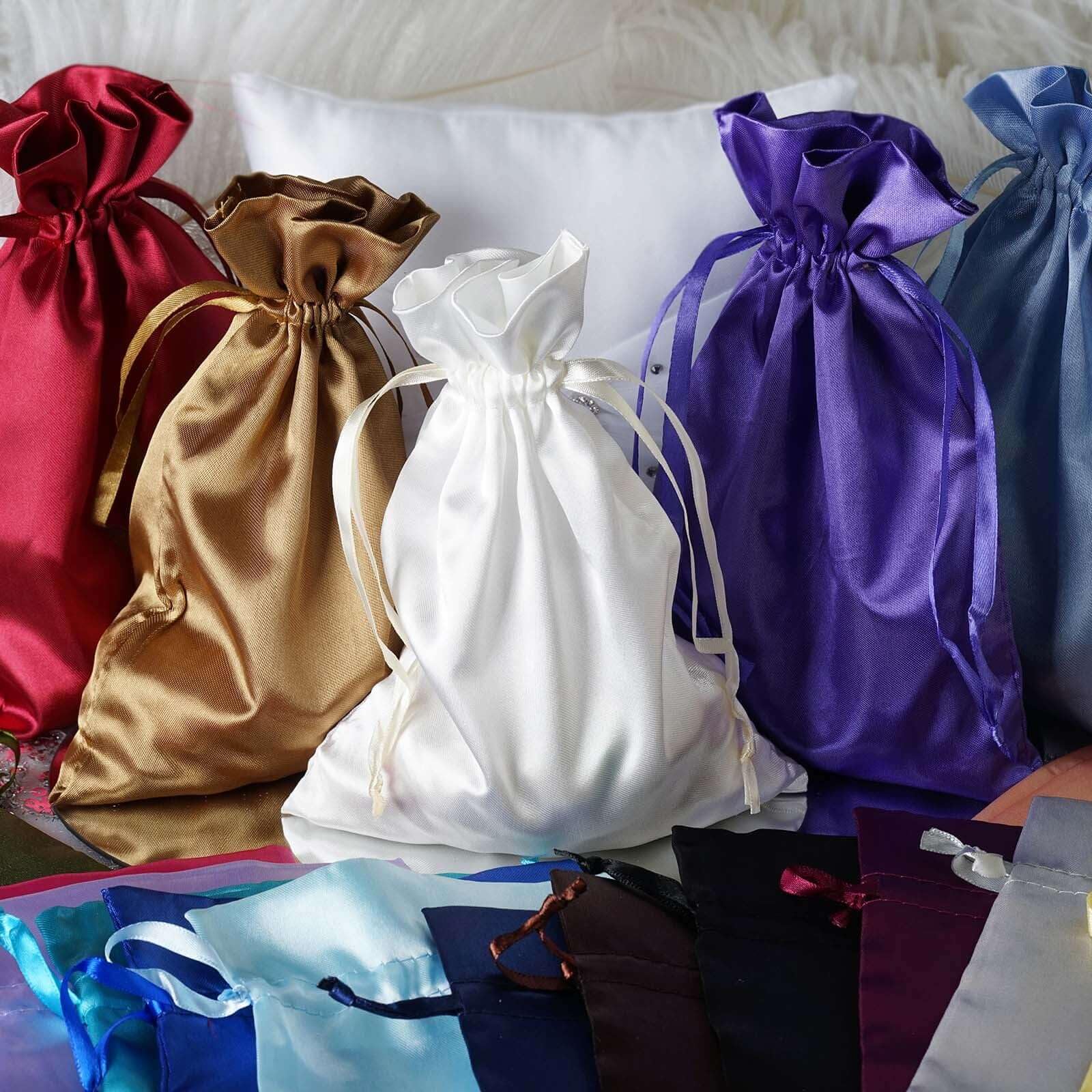 Efavormart 12PCS Blush Satin Drawstring Gift Bags - 6x9 Inches for Wedding Favors, Bridal Shower, Candy & Jewelry - Perfect for Party Decorations, Baby Showers & Special Events