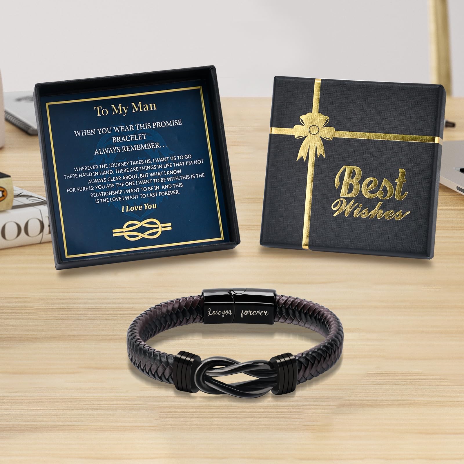 Men's Bracelet Gift for Husband - Romantic Anniversary & Valentine's Present for Him