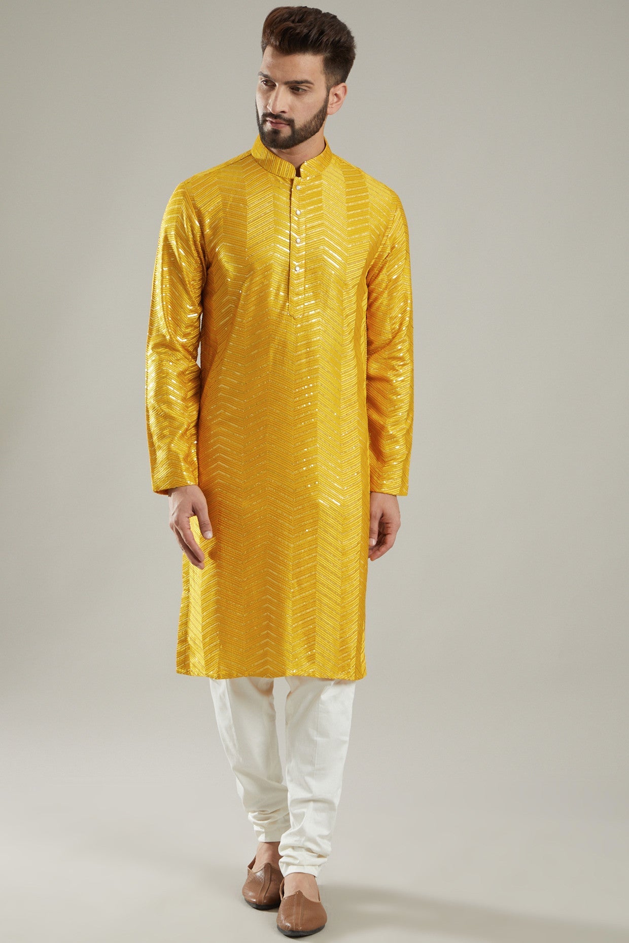 Mustard Silk Kurta for Women - Elegant Indian Traditional Dress for Festivals, Weddings & Special Occasions