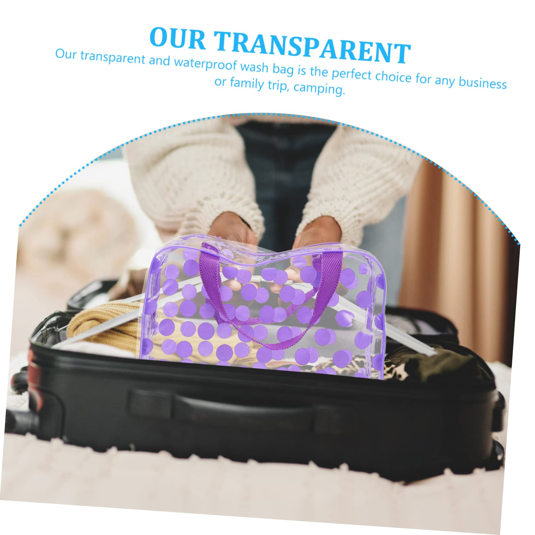 Beatifufu Large Nylon PVC Toiletry Bag - Waterproof Travel Cosmetic Organizer with Zipper Closure - Perfect for Women's Makeup, Shampoo & Bath Essentials (Ideal for Vacation, Gym & Business Trips)