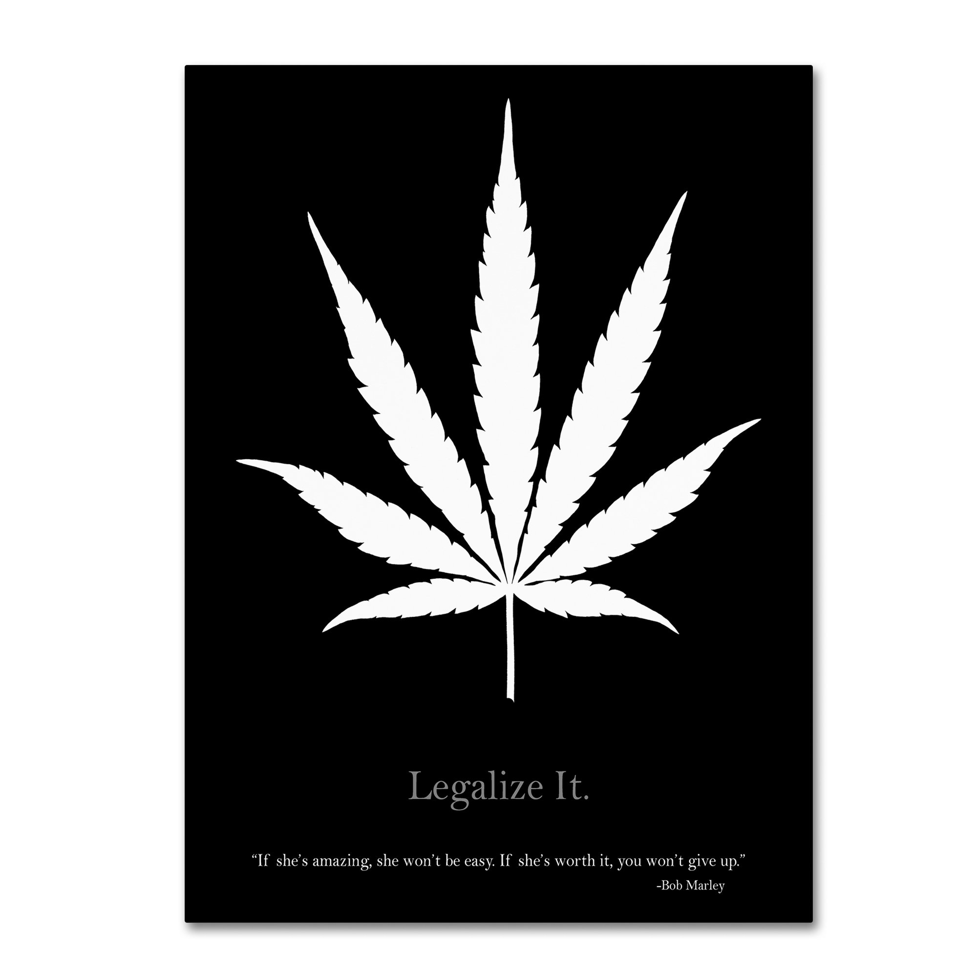 Legalize Quote Wall Art by Potman - 18 x 24 Inches Canvas Wall Decor for Living Room, Bedroom & Office - Inspirational Home Decor for Cannabis Enthusiasts