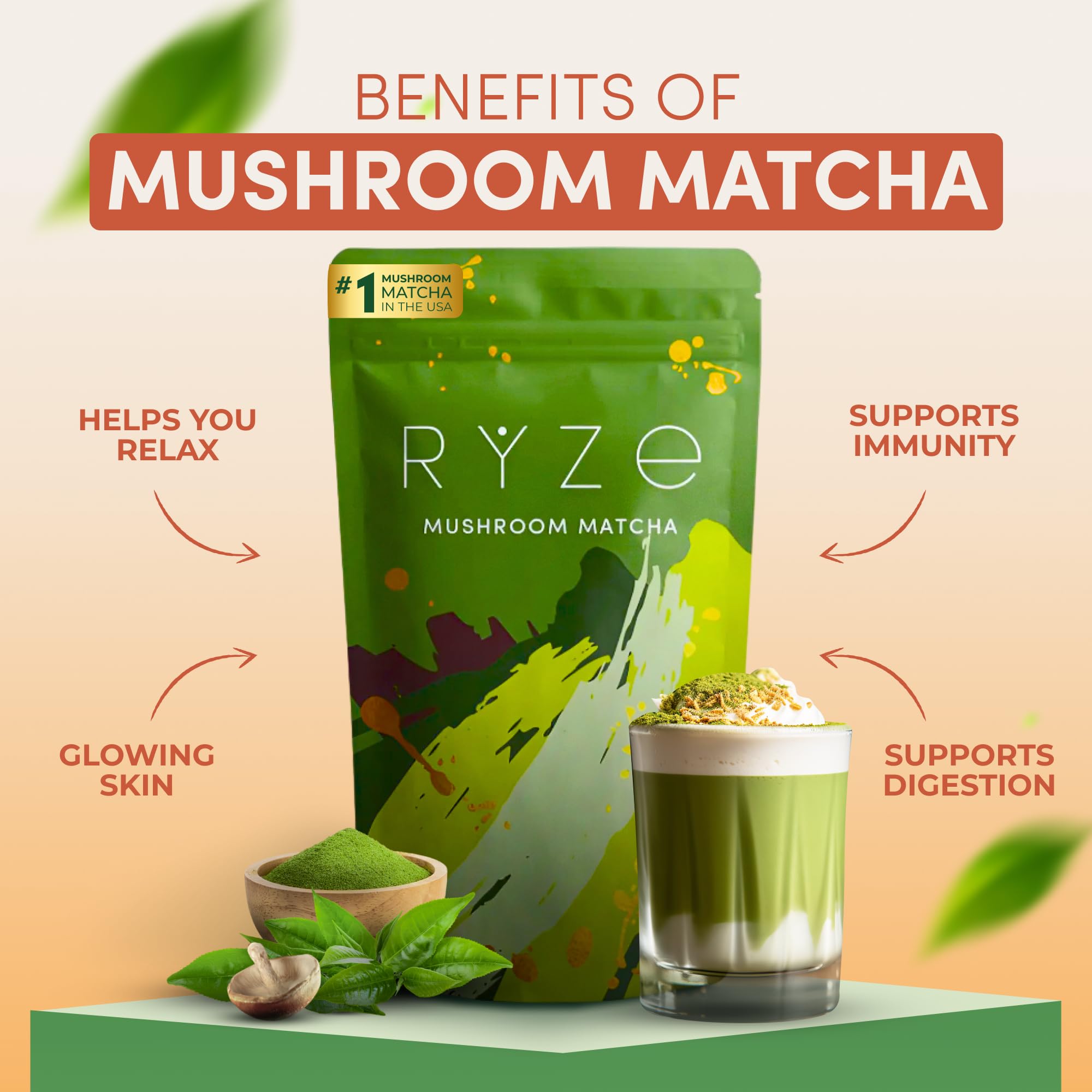 RYZE Ultimate Energy Bundle - USDA Organic Mushroom Coffee & Mushroom Matcha with Probiotic Creamer | 6 USA-Grown Adaptogenic Mushrooms for Energy Boost, Mental Focus, Gut Health & Immune Support (90 Servings) | Perfect for Morning Routine, Workout Recovery & Stress Relief