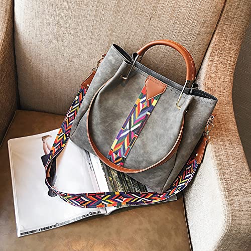 2PCS Women's Leather Hobo Tote & Crossbody Shoulder Bags - Fashion Large Bucket Purse for Ladies | Perfect for Work, Travel & Daily Use