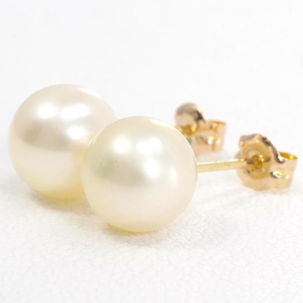 18K Yellow Gold Pearl Earrings for Women - Classic Stud Earrings with Genuine Pearls - Elegant Jewelry Gift for Wedding, Anniversary, and Special Occasions