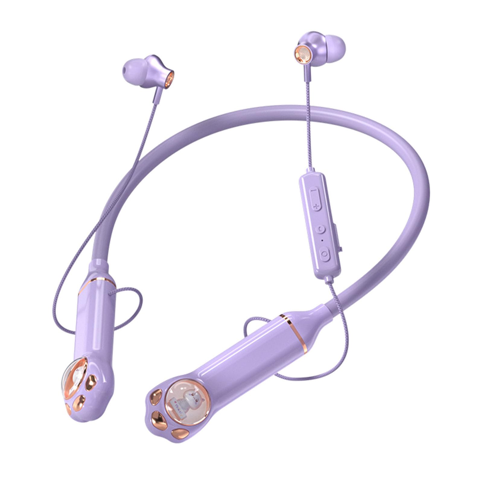 Loluka Kids Bluetooth Neckband Headphones - Wireless IPX5 Waterproof Earbuds with Comfortable Neckband for Boys & Girls (Purple) | Perfect for School, Sports, and Outdoor Activities