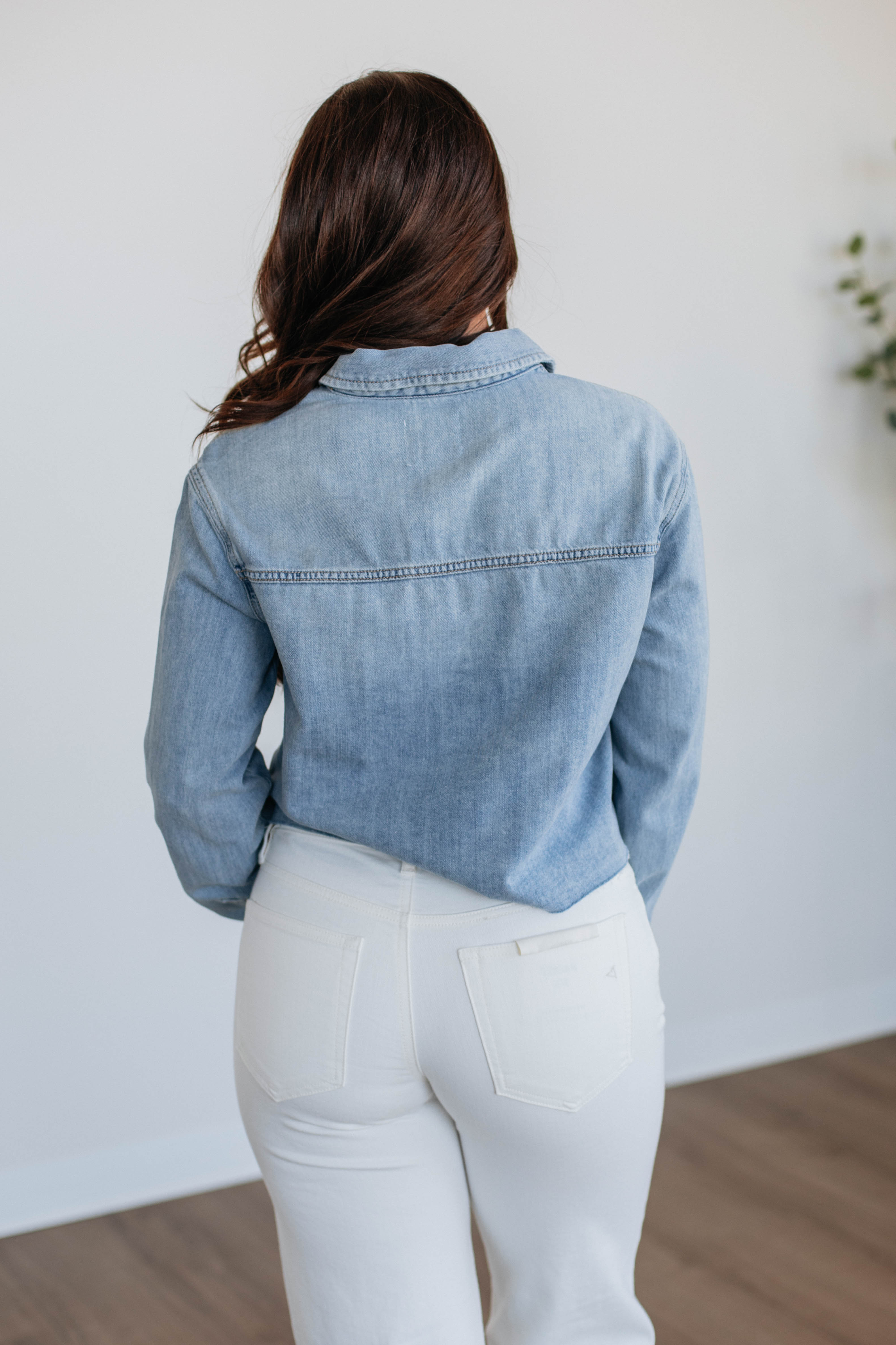 Harlow Hidden Denim Shacket - Light Wash Denim Jacket for Women | Casual Overshirt for Fall & Spring Layering | Perfect for Streetwear & Everyday Outfits