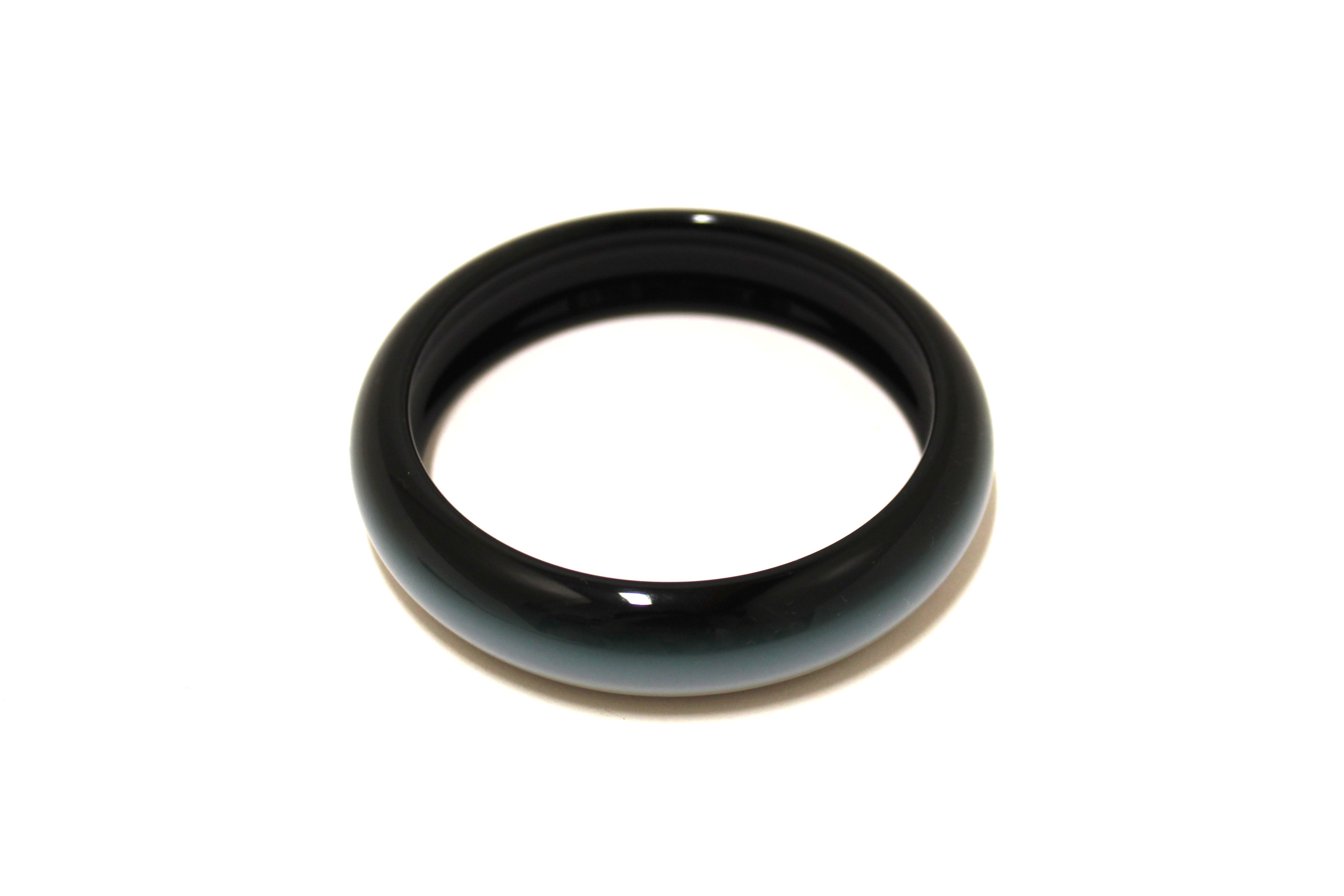Authentic Hermes Lacquered Wood Fusion Black Bangle Bracelet for Women - Luxury Fashion Jewelry Gift for Birthday, Anniversary & Special Occasions