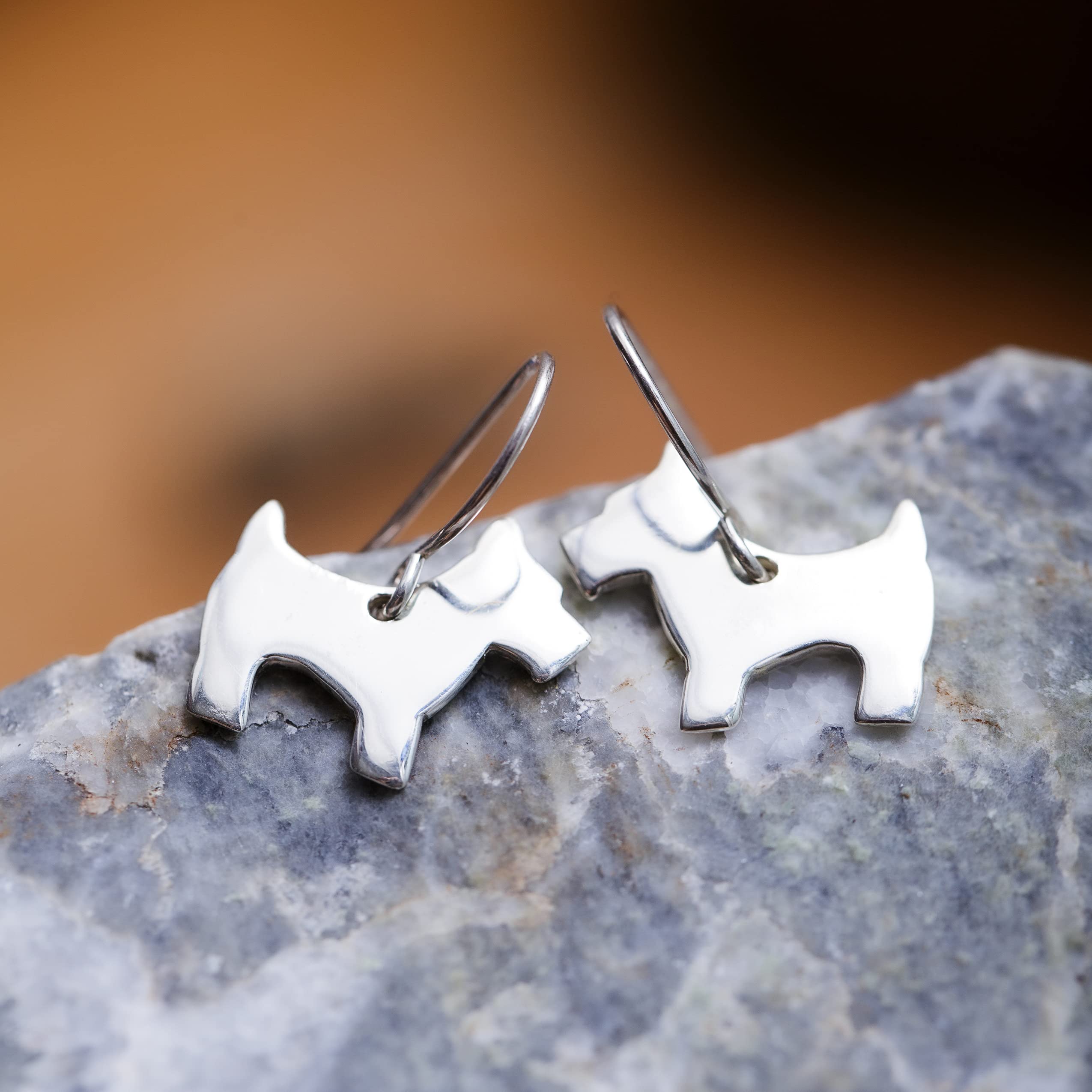 Sterling Silver Scottish Terrier Scottie Dog Dangle Hook Earrings for Women - Cute Animal Jewelry Gift for Dog Lovers - Perfect for Casual Wear, Parties & Gifts
