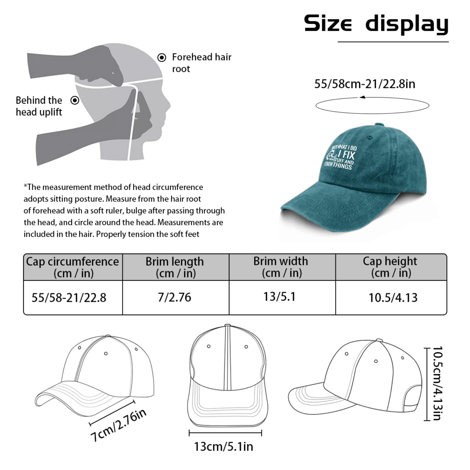 Dad Hat - 'That's What I Do I Fix Stuff and I Know Things' Graphic Baseball Cap for Men | Casual Wear, Outdoor Activities, Gifts for Handymen