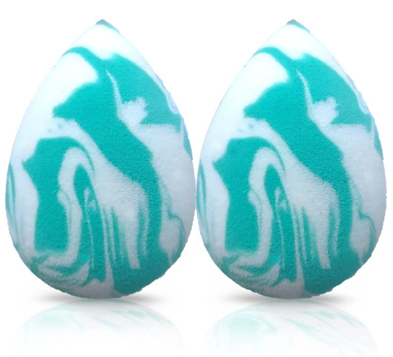 Marble Effect Makeup Sponge Blender - Non-Latex Beauty Blender for Foundation & Concealer (2-Pack) | Perfect for Flawless Airbrush Finish & Everyday Makeup Application
