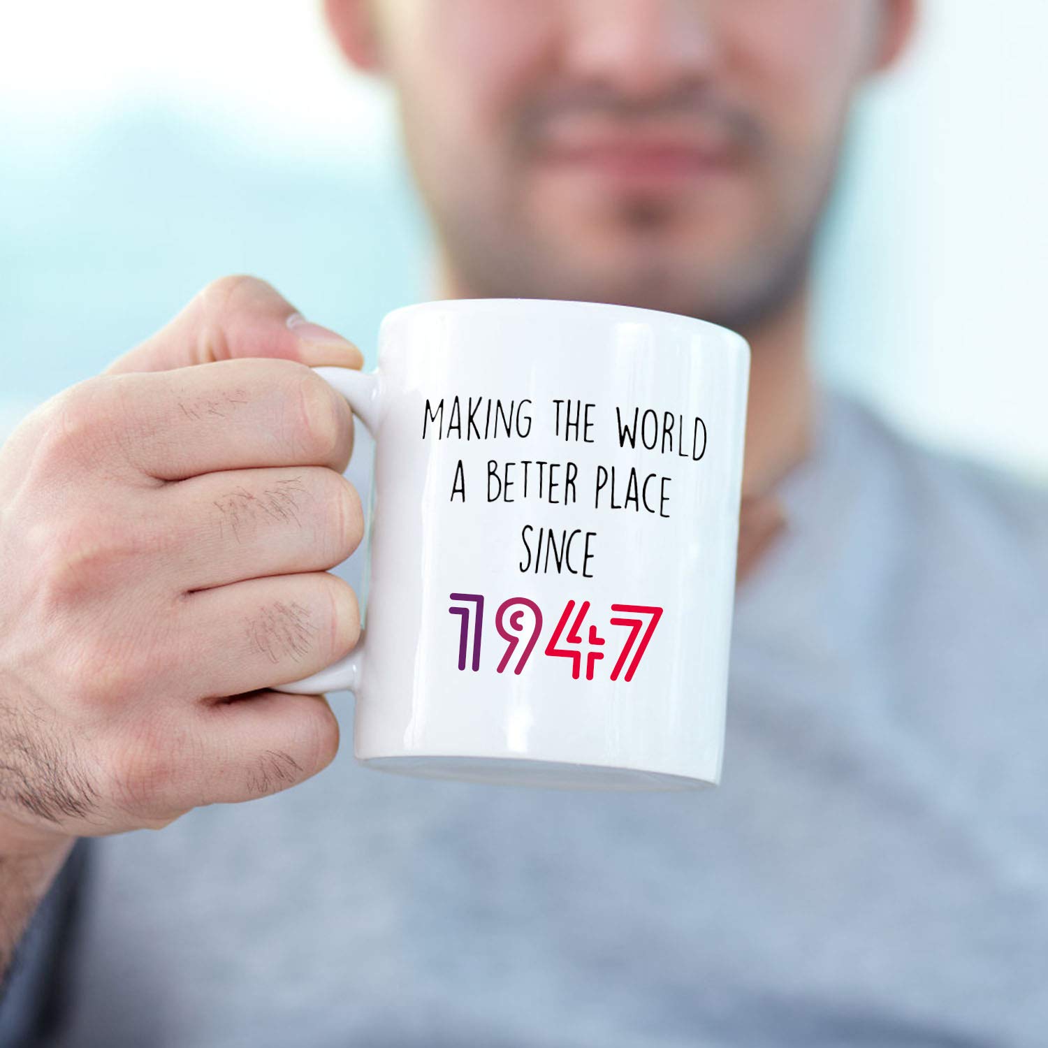 72nd Birthday Gifts for Men 1947 - Funny 11oz Coffee Mug for Dad, Husband, Friend, Brother, Him, Colleague | Perfect 72 Years Old Birthday Present for Coffee Lovers | Great for Office Use, Home Decor & Retirement Celebrations
