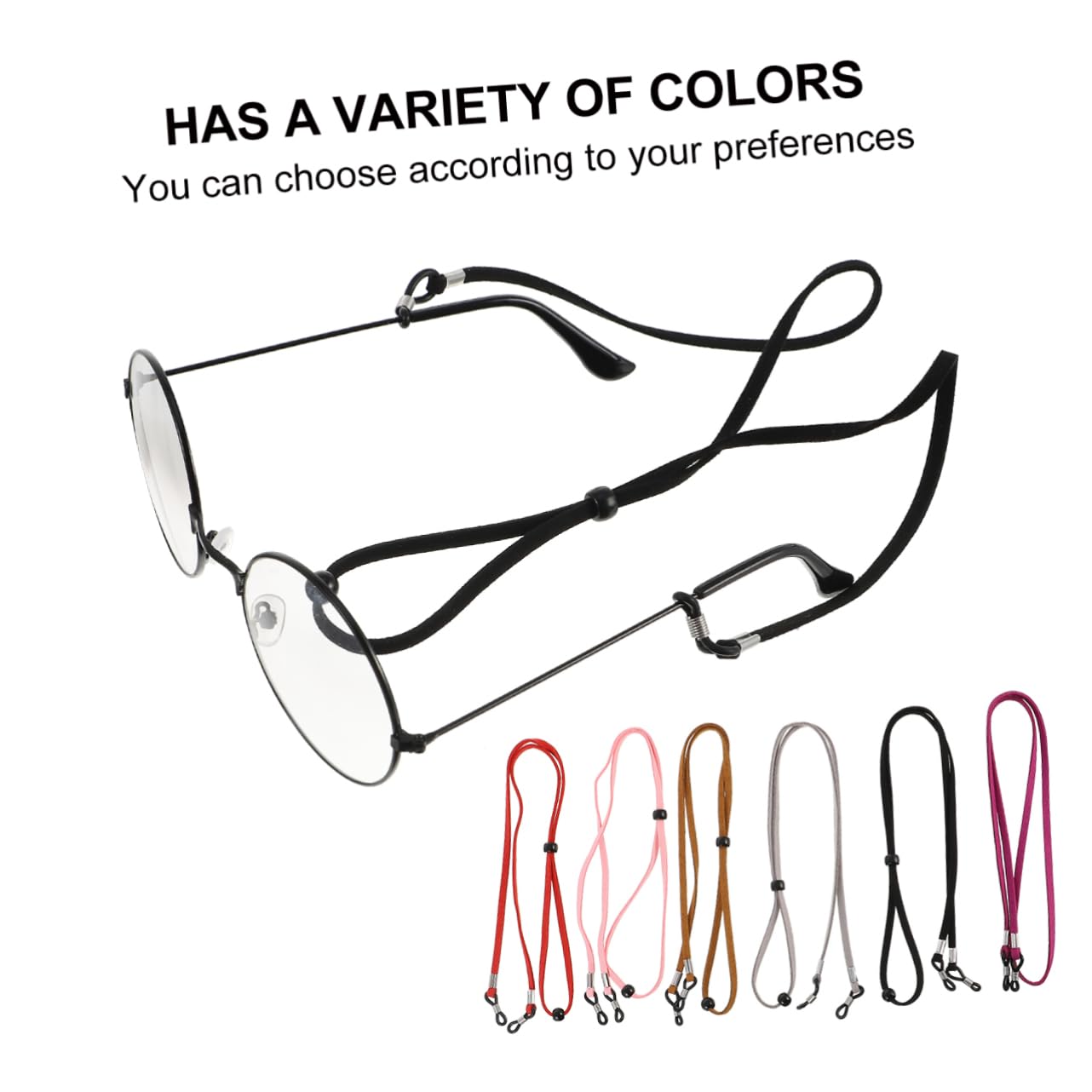 OSALADI 6-Pack Adjustable Eyeglass Straps - Elastic Glasses Holder for Women & Men - Anti-Slip Sunglass Chains for Sports, Reading & Outdoor Activities