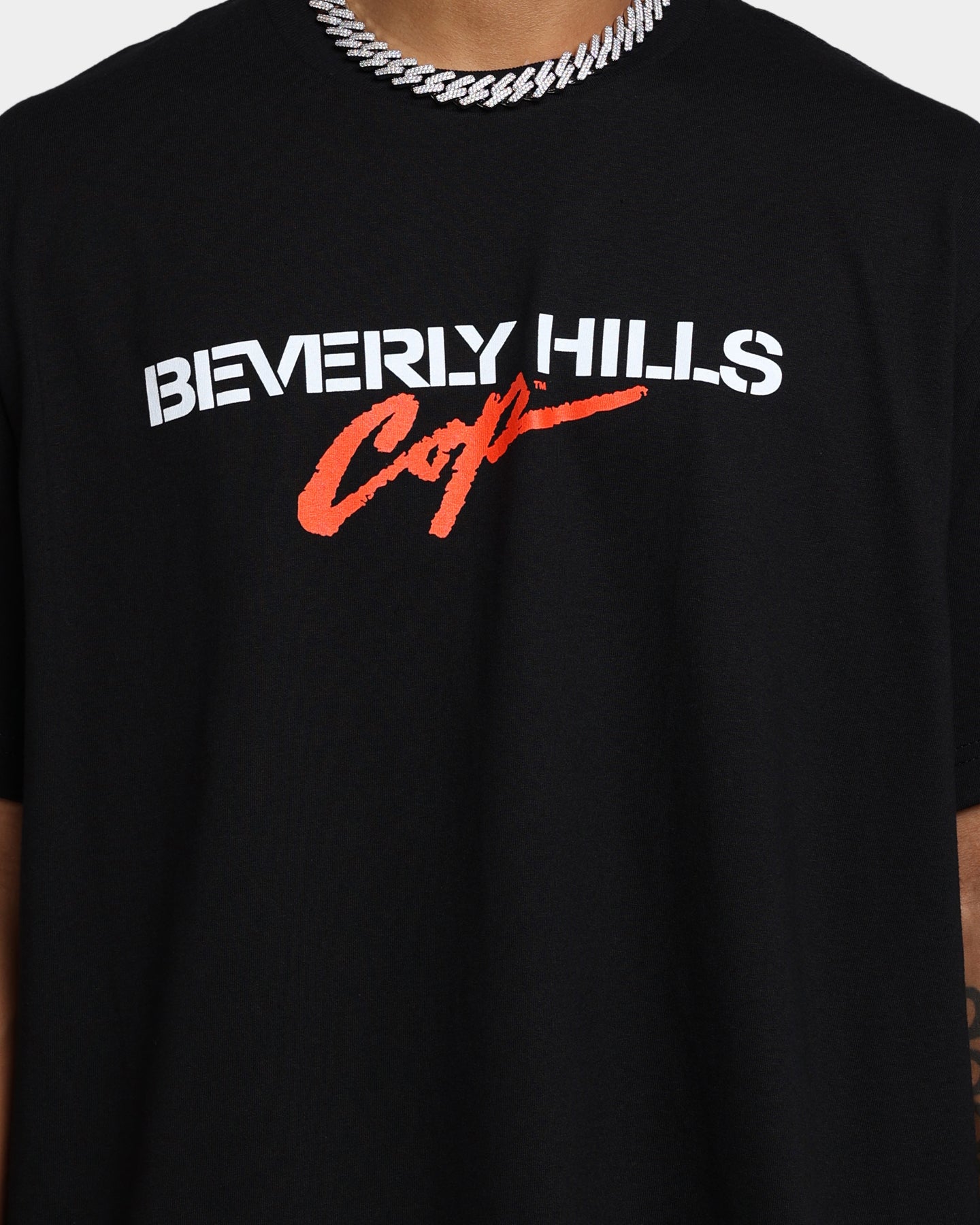 American Thrift Vintage Beverly Hills Cop BHC Logo T-Shirt - Black Cotton Tee for Men - Casual Wear & Movie Fan Gift
