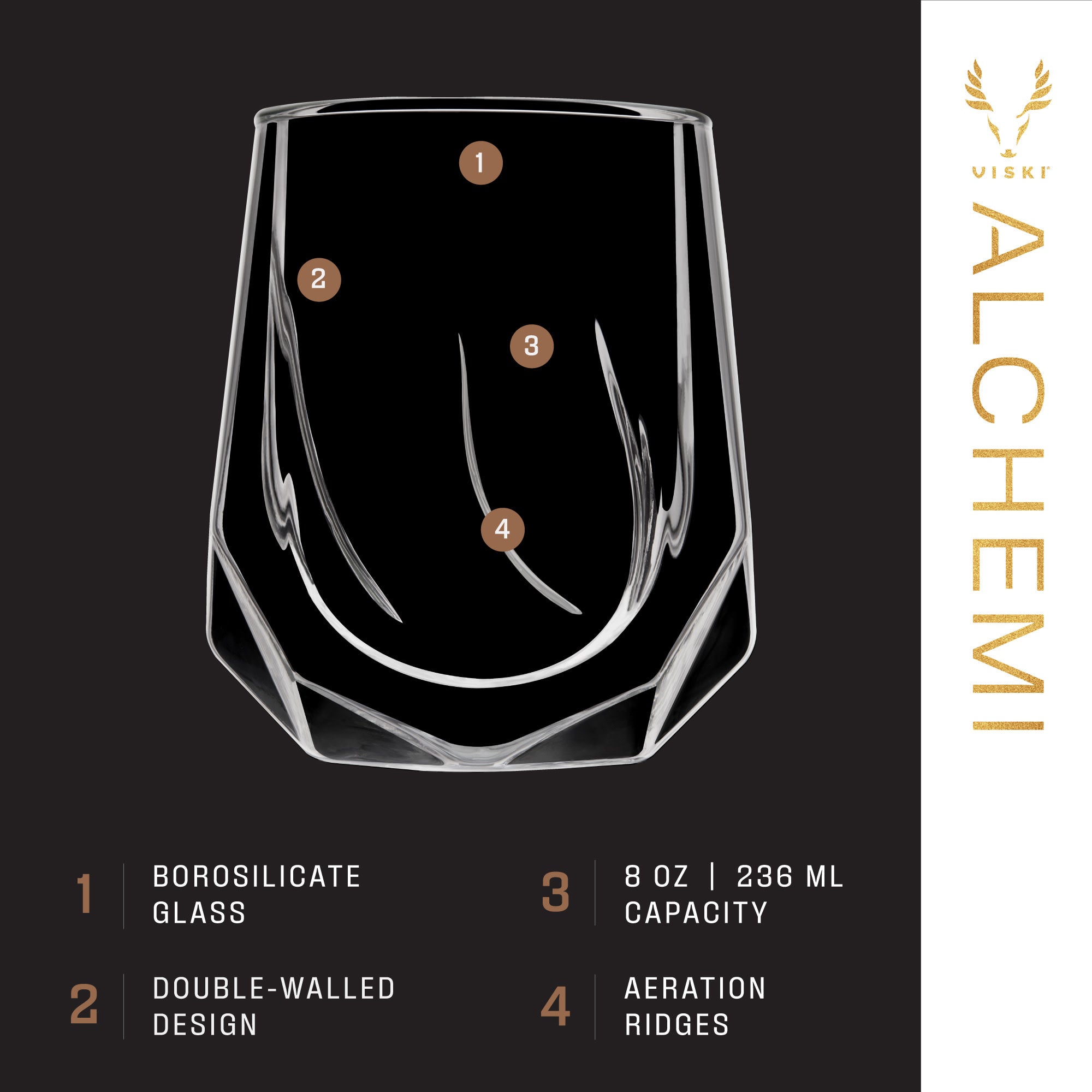Premium Alchemi Aerating Wine Tasting Glass - Enhances Aroma & Flavor for Red Wine, White Wine & Champagne | Perfect for Wine Enthusiasts, Sommeliers & Home Entertaining