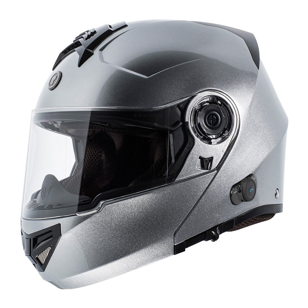 TORC T27B Full Face Modular Motorcycle Helmet with Integrated Blinc Bluetooth - DOT Certified (Black/Red/Blue) - Comfortable & Safe Riding Gear for Commuting, Touring & Adventure Motorcycles